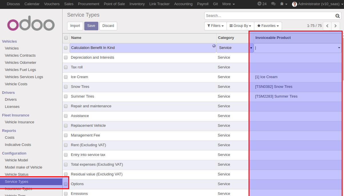 Fleet Service Types Product