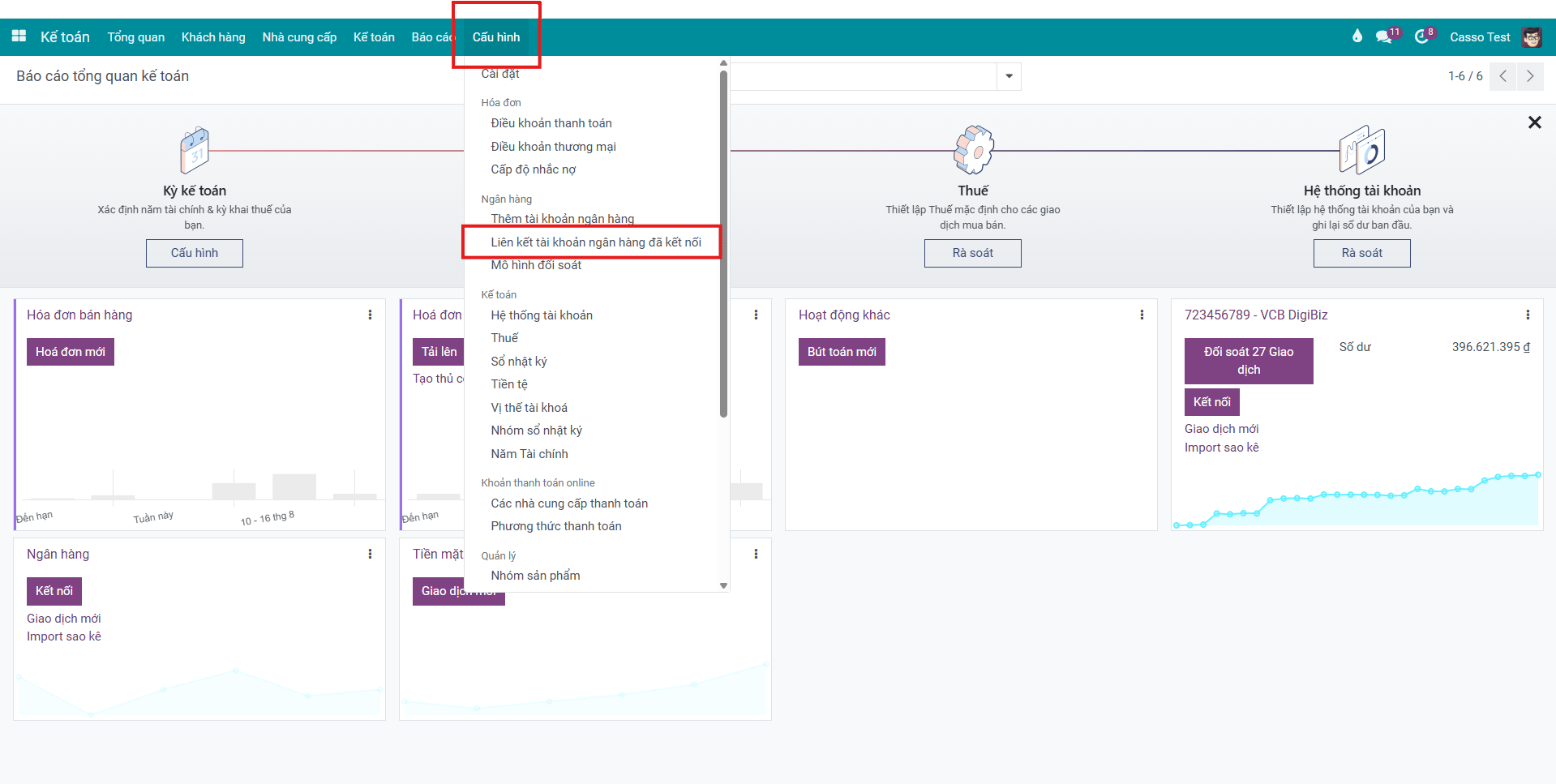 Link a journal to an already-connected sub-account