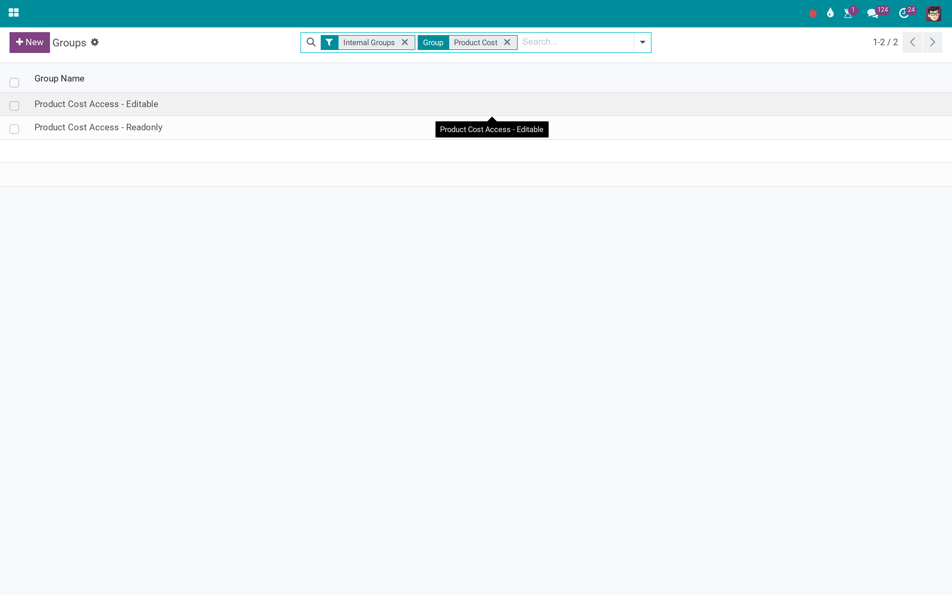 Product Cost Access groups
