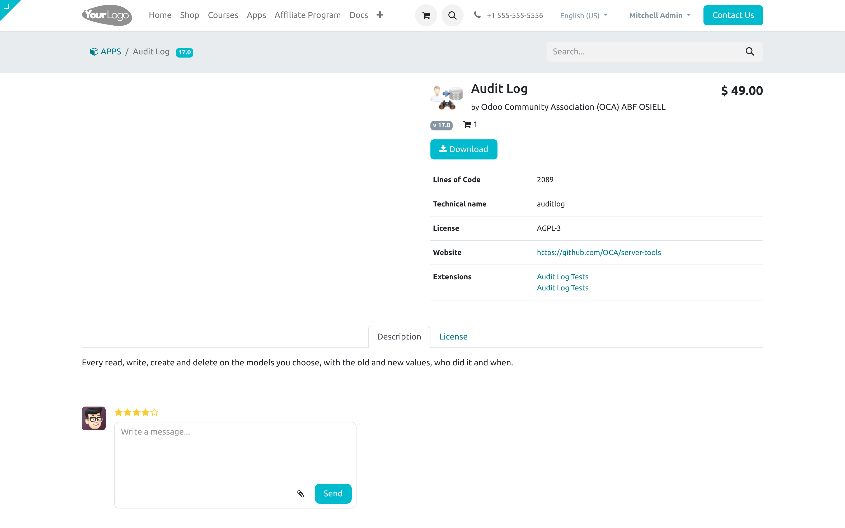 Your own Odoo apps store on the website