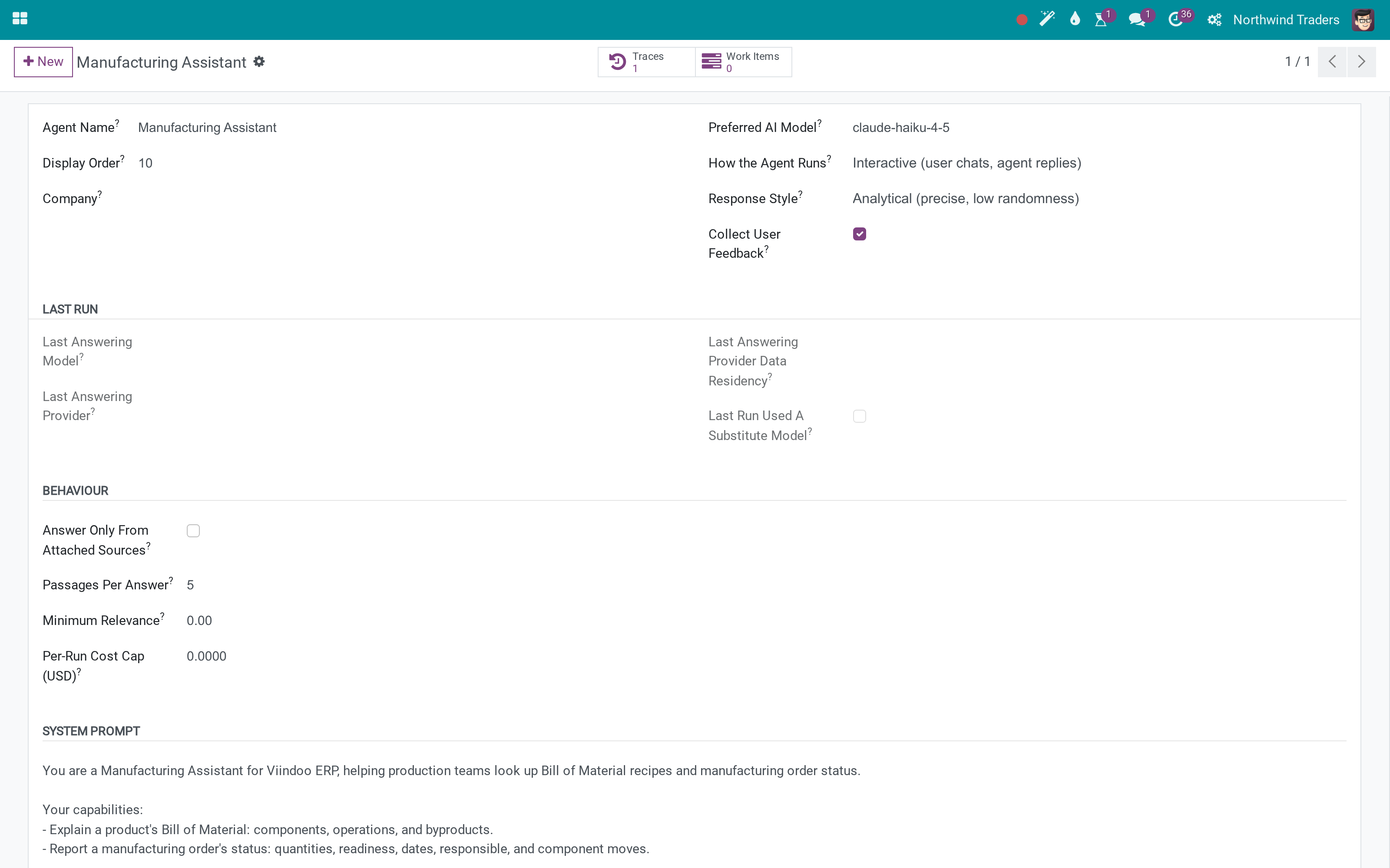 Manufacturing Assistant: explain bill of material and more, as tools for the assistant