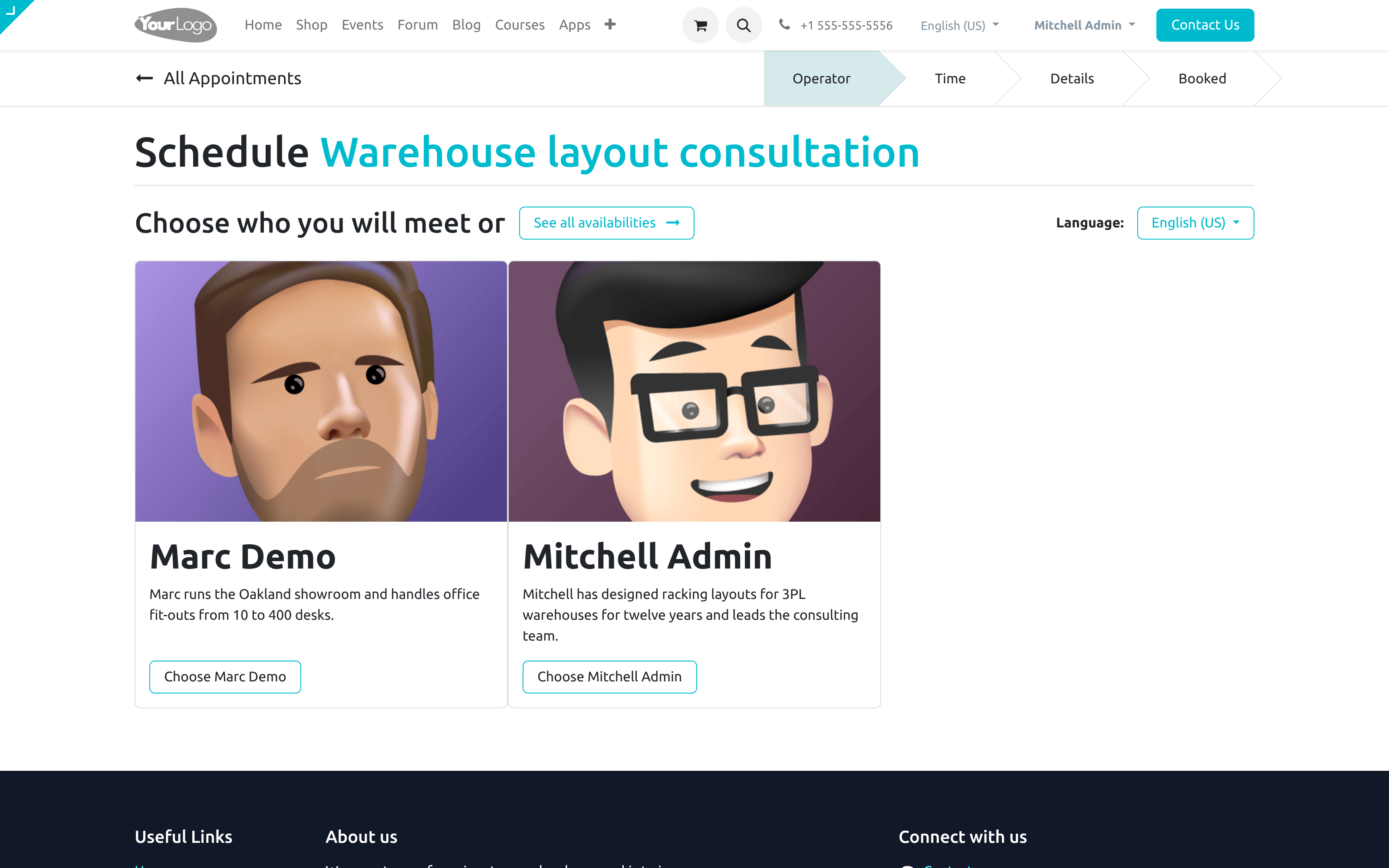 Customers book appointments on the website