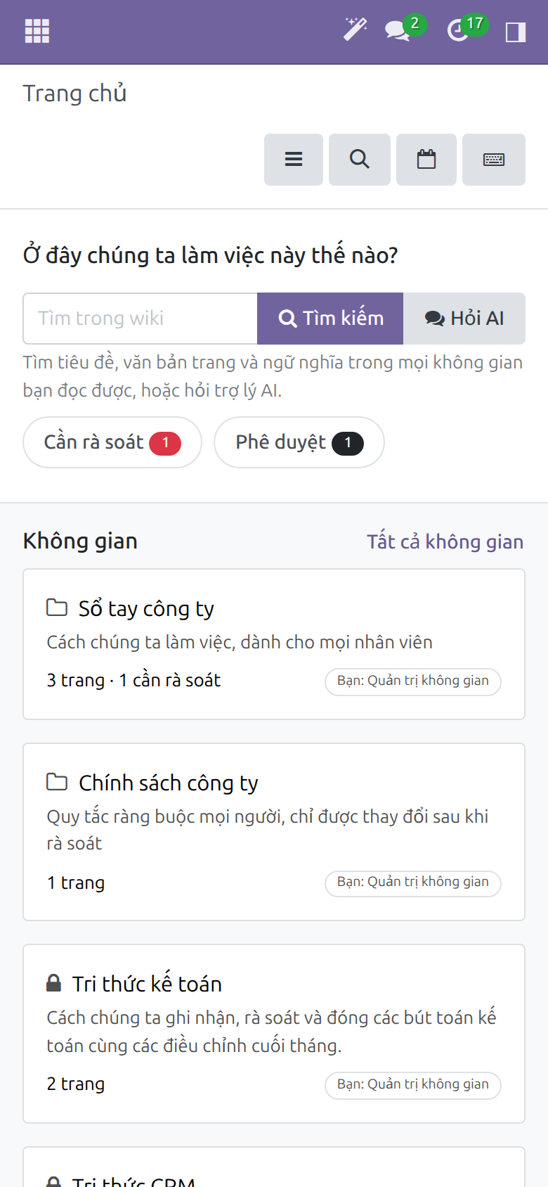 Trang chủ trên màn hình điện thoại