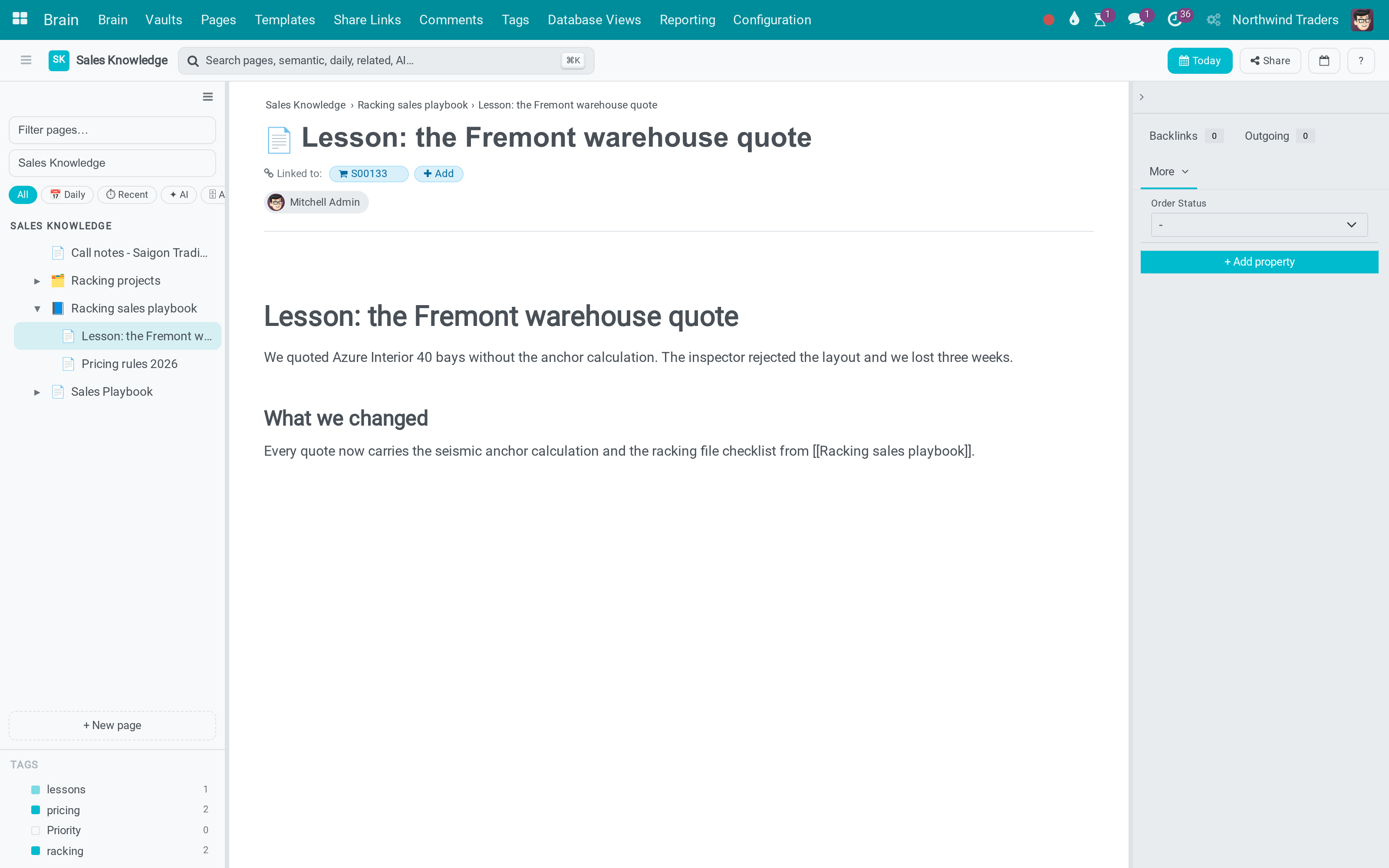 Lesson: the Fremont warehouse quote