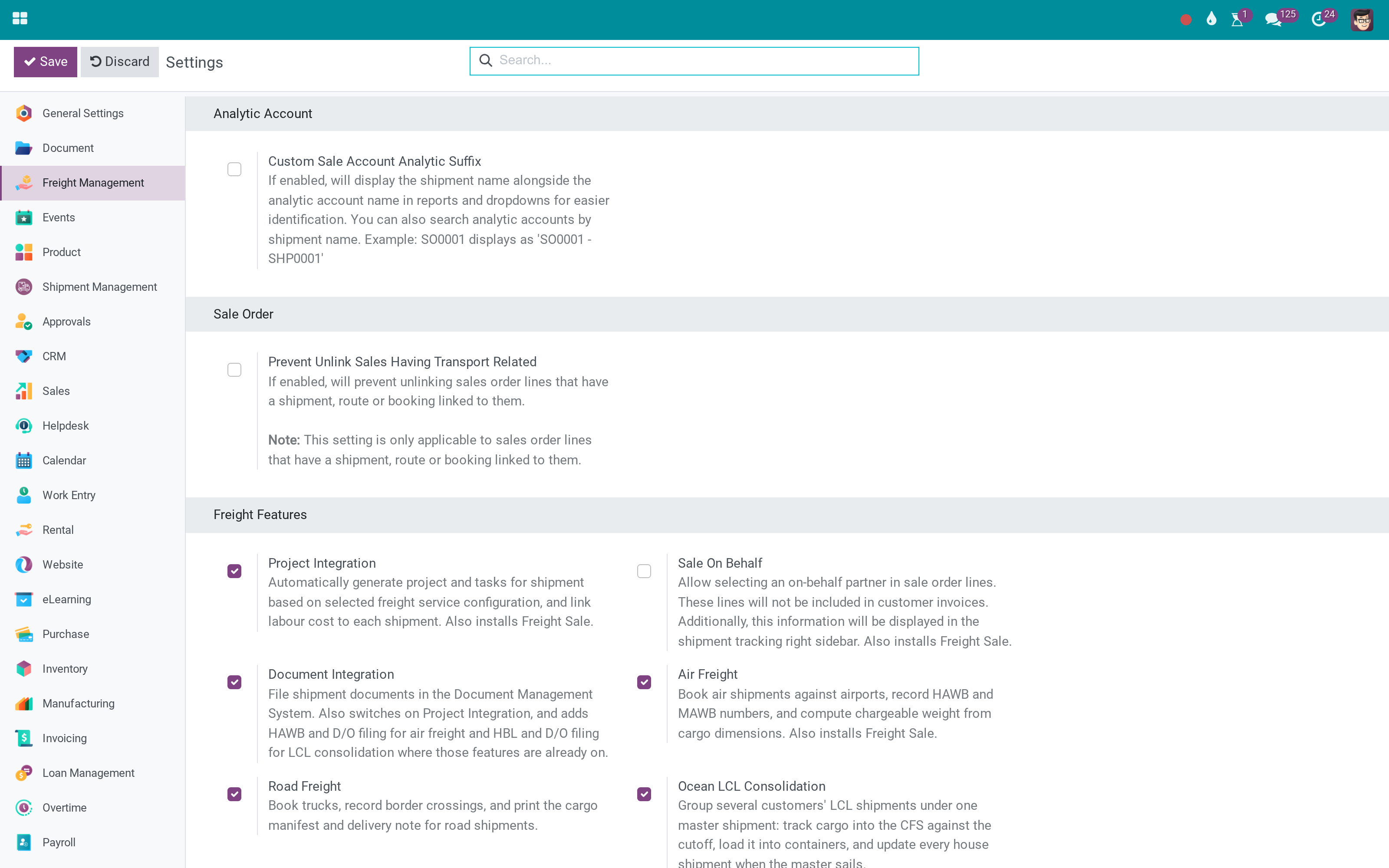 The Freight extensions, one checkbox away