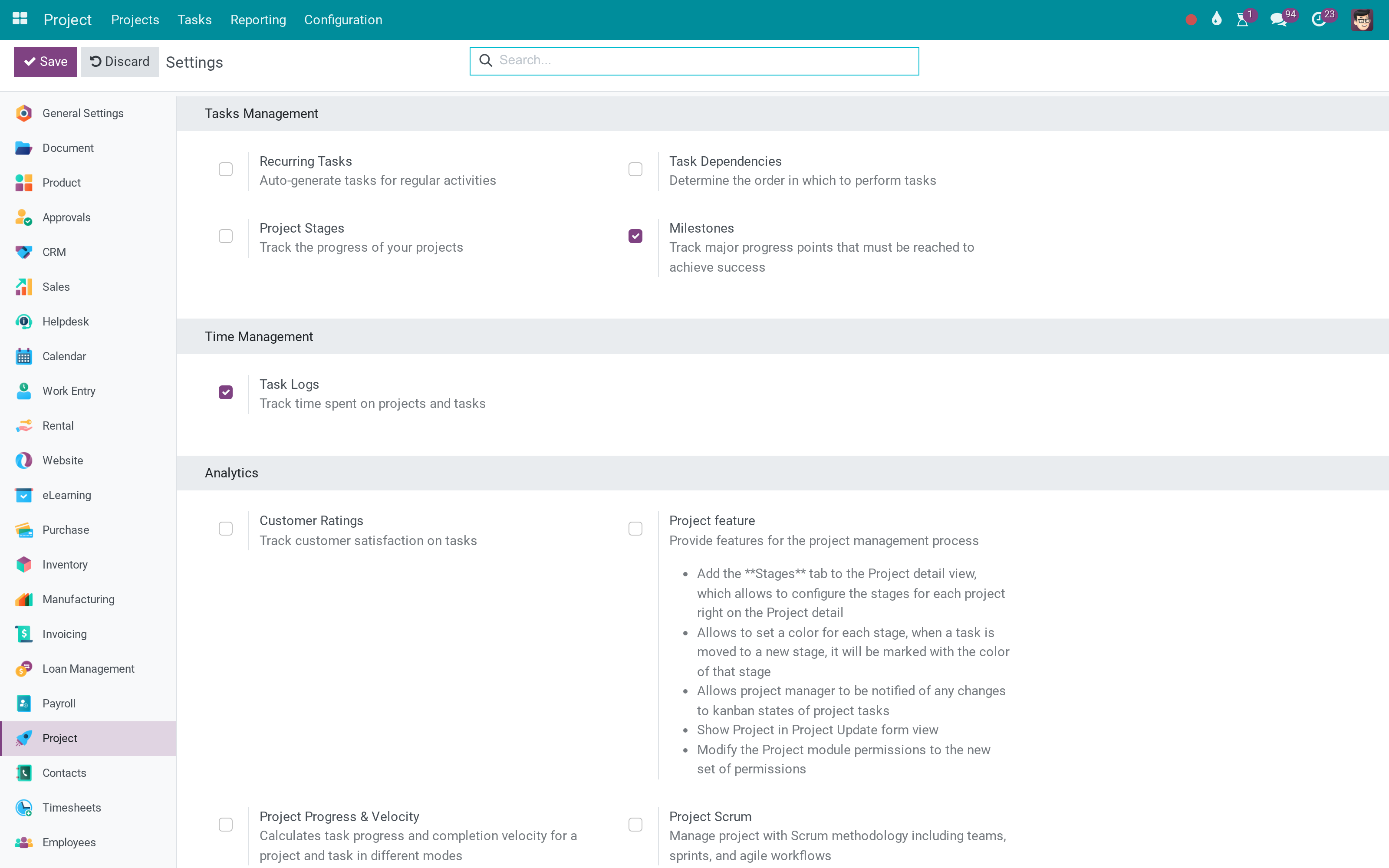 Turn on the project extensions from the project settings