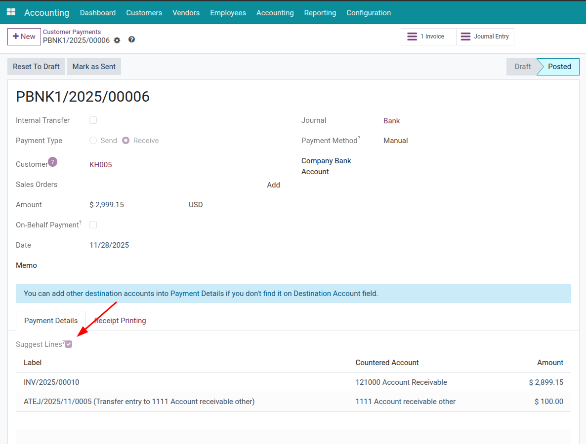 Disbursement customer