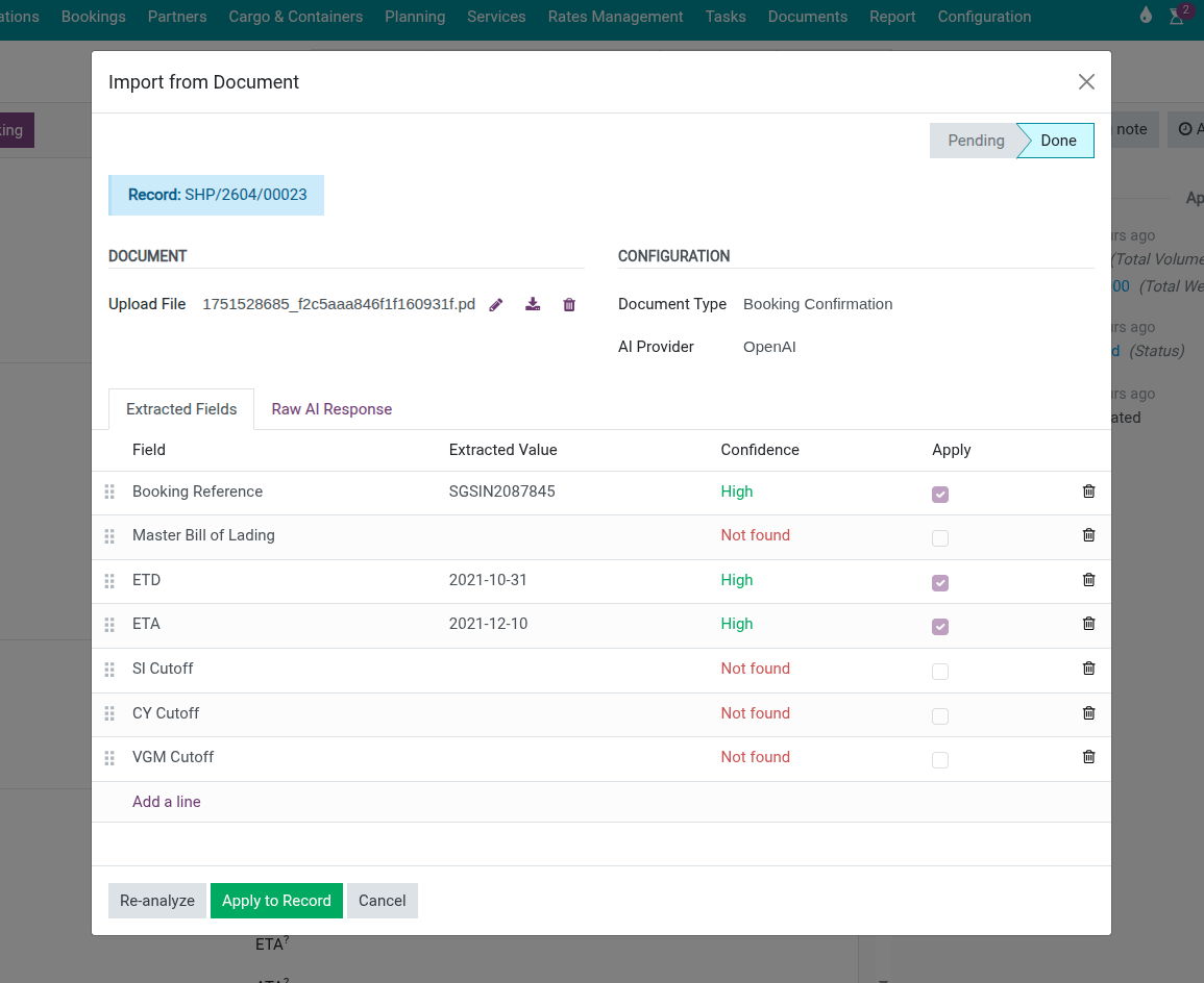 OCR adjust and apply