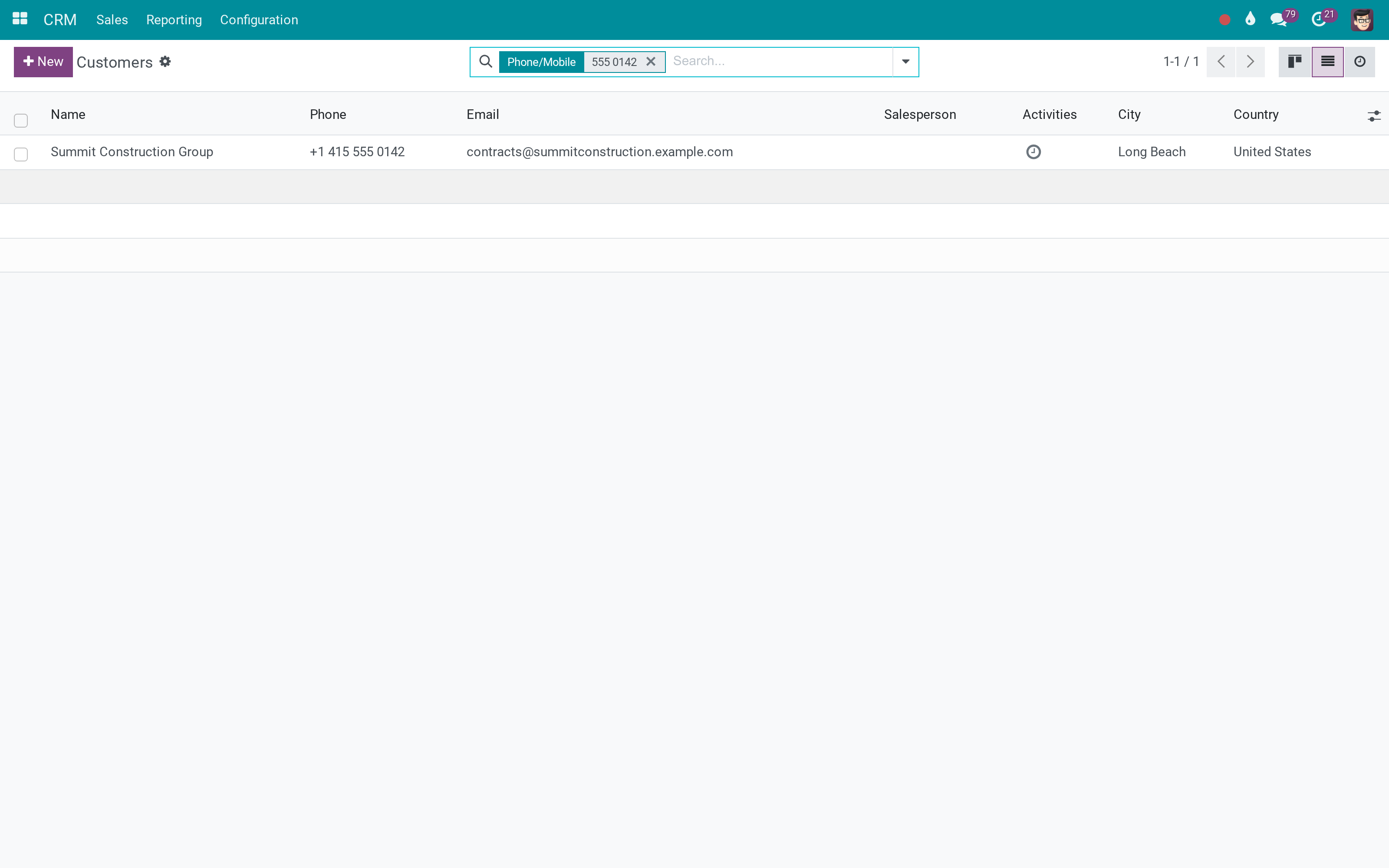 Search a contact by the number they called from