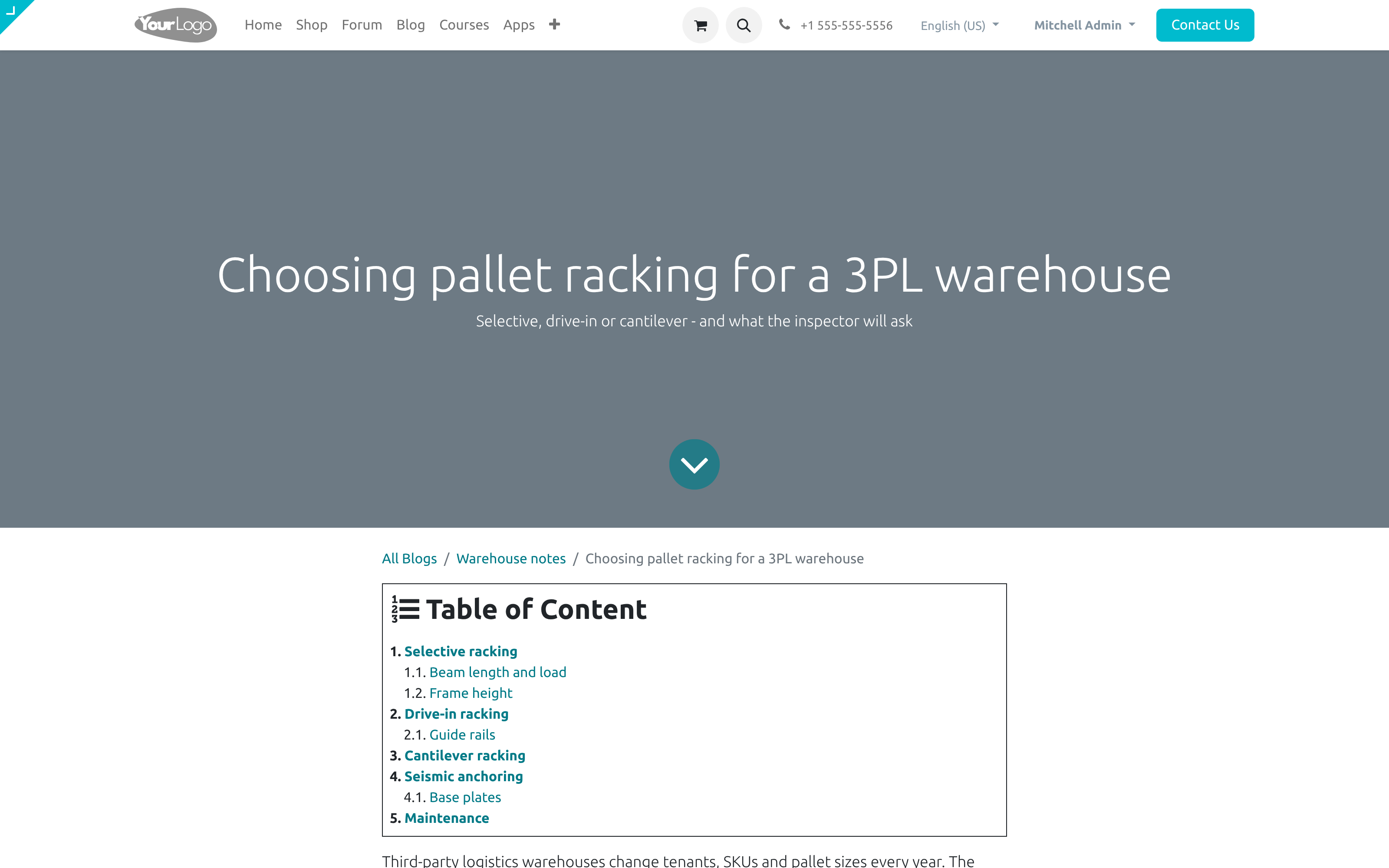 A table of contents on blog posts, built from the headings