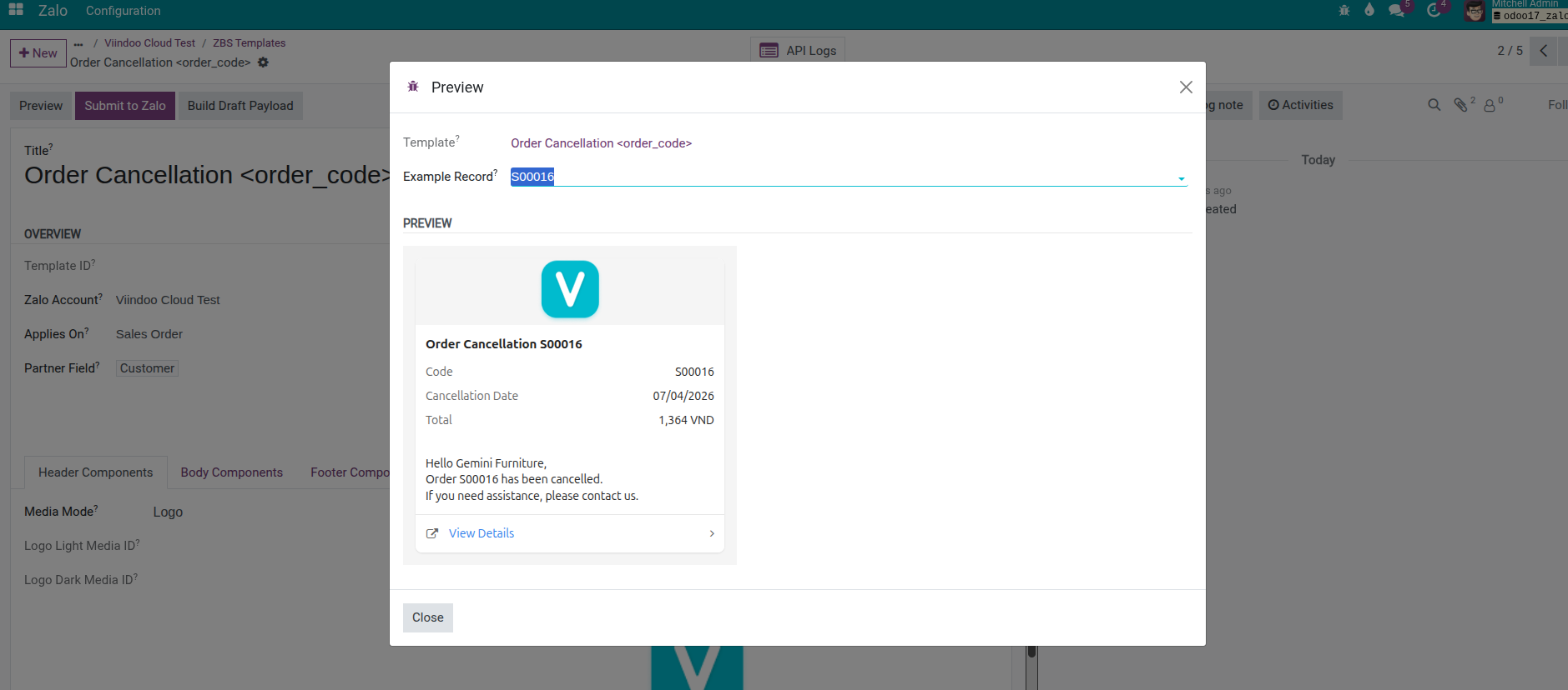 Send notification to customer
