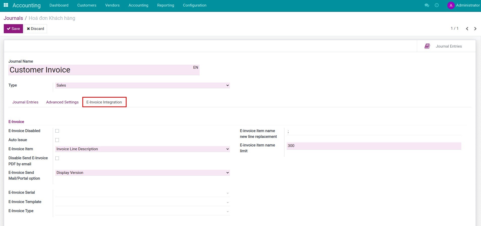 Merged E-Invoice tab