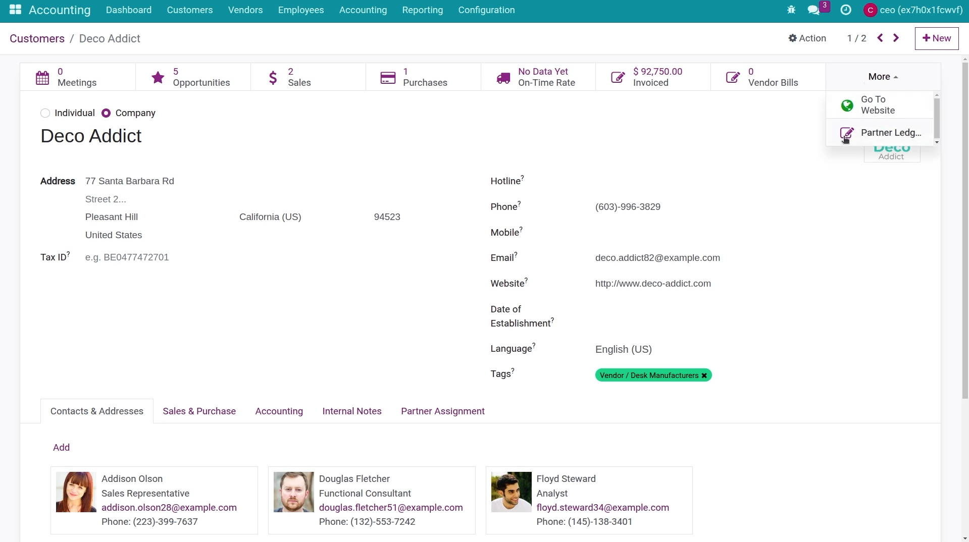 Partner ledger