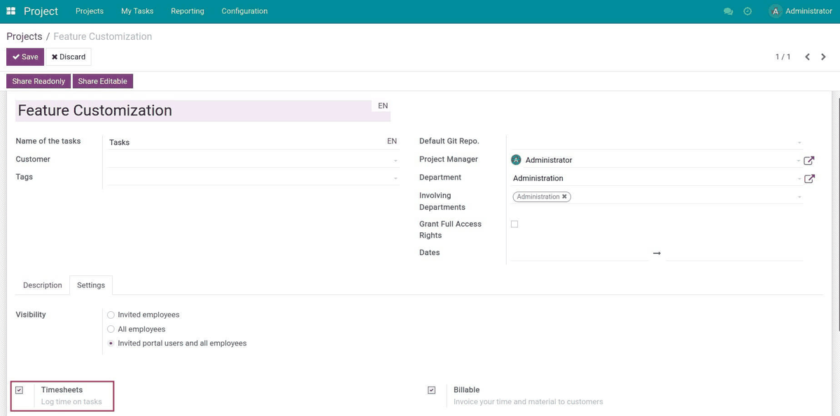 Odoo Apps Project Sales