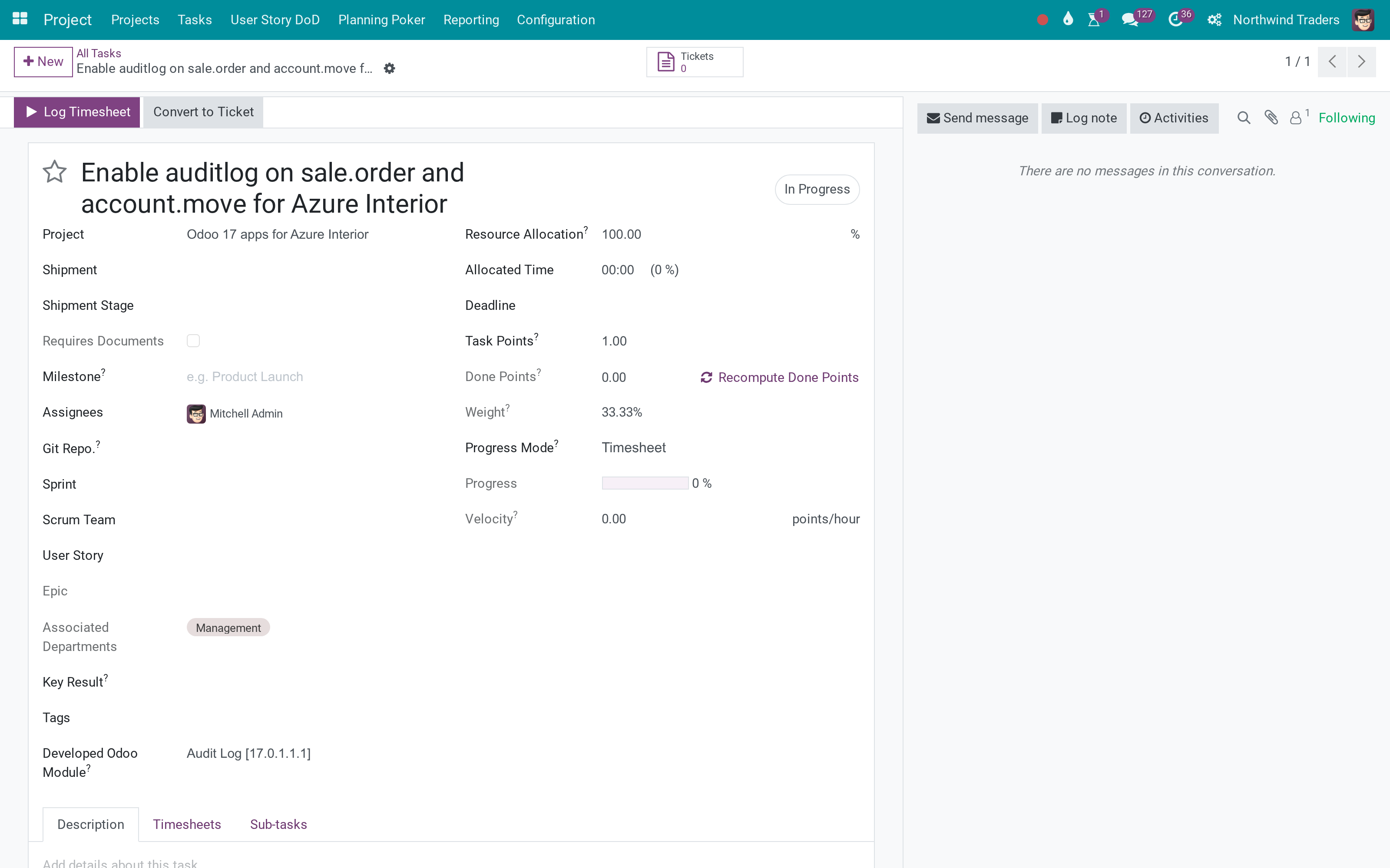 Tasks and projects per module version