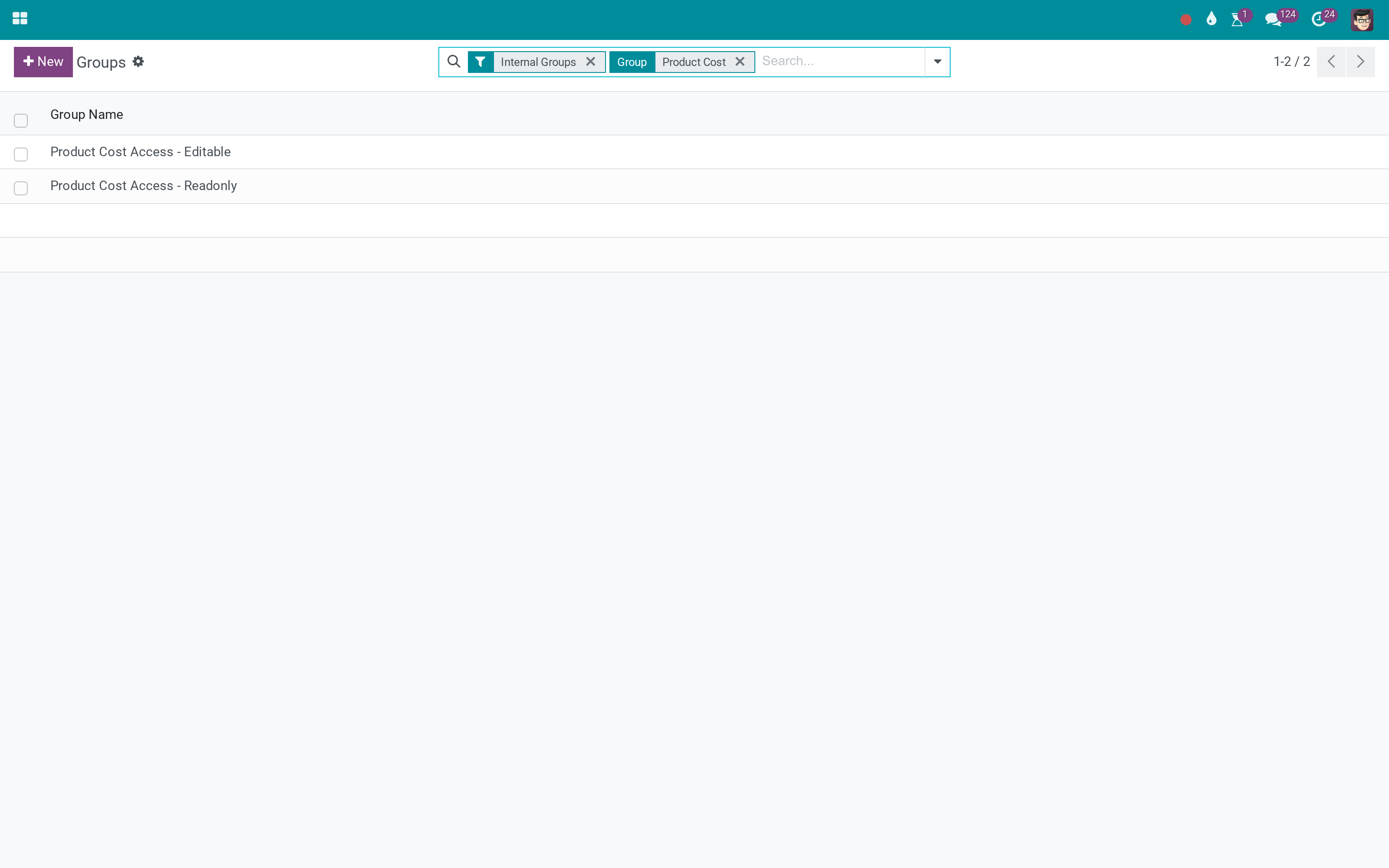 Product Cost Access groups