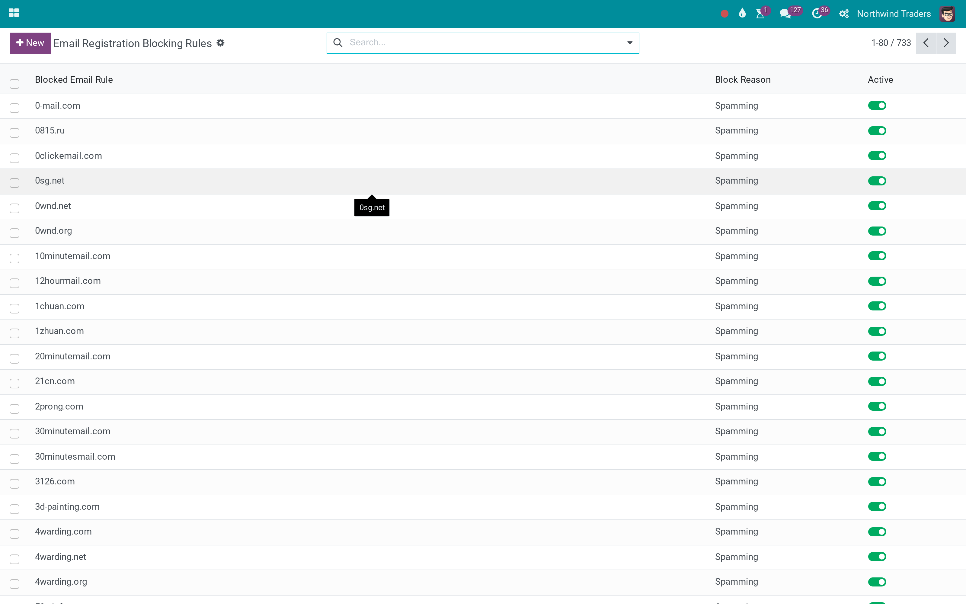 Block signups from disposable and unwanted e-mail domains