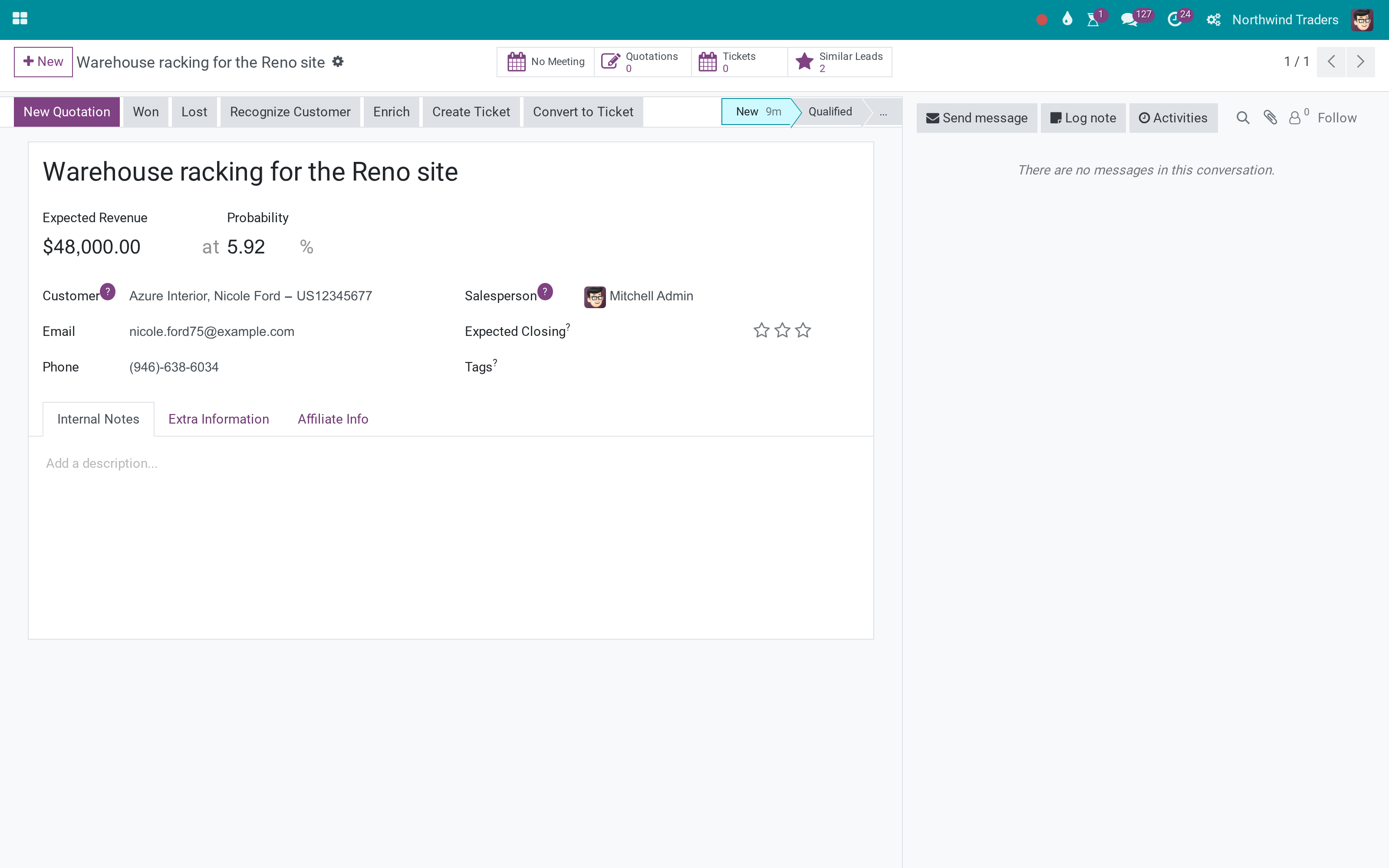 A new lead matched to an existing contact by e-mail or phone