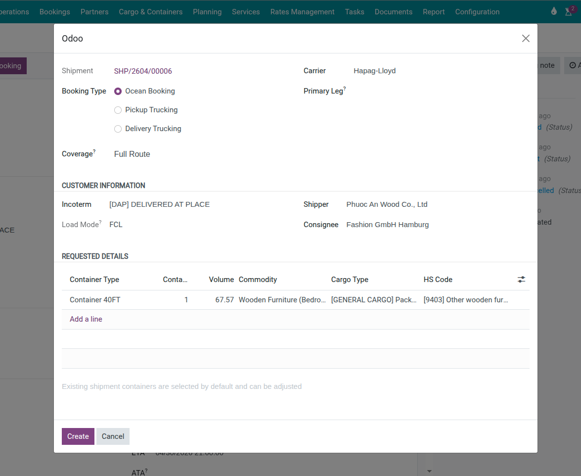 Booking wizard
