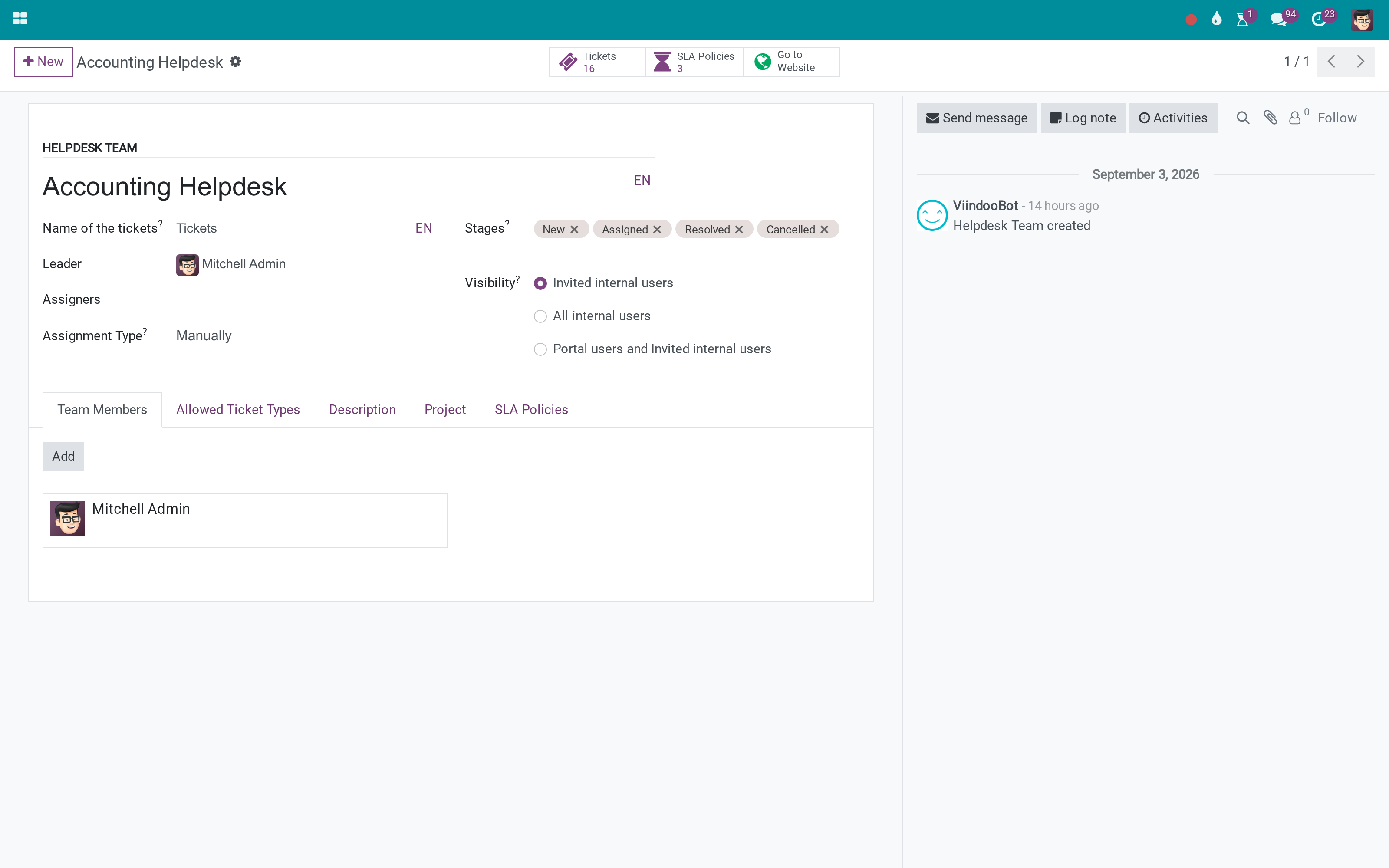 A helpdesk team