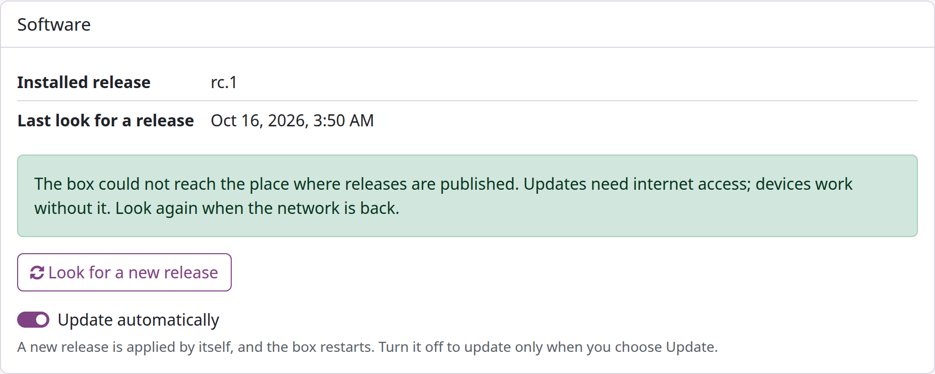 Keep the box up to date