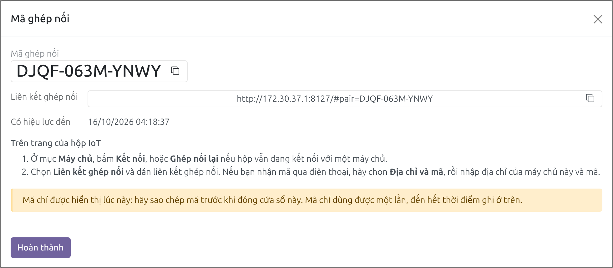 Kết nối một hộp mới
