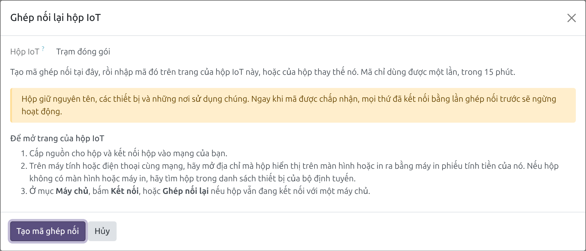 Thay một hộp hỏng