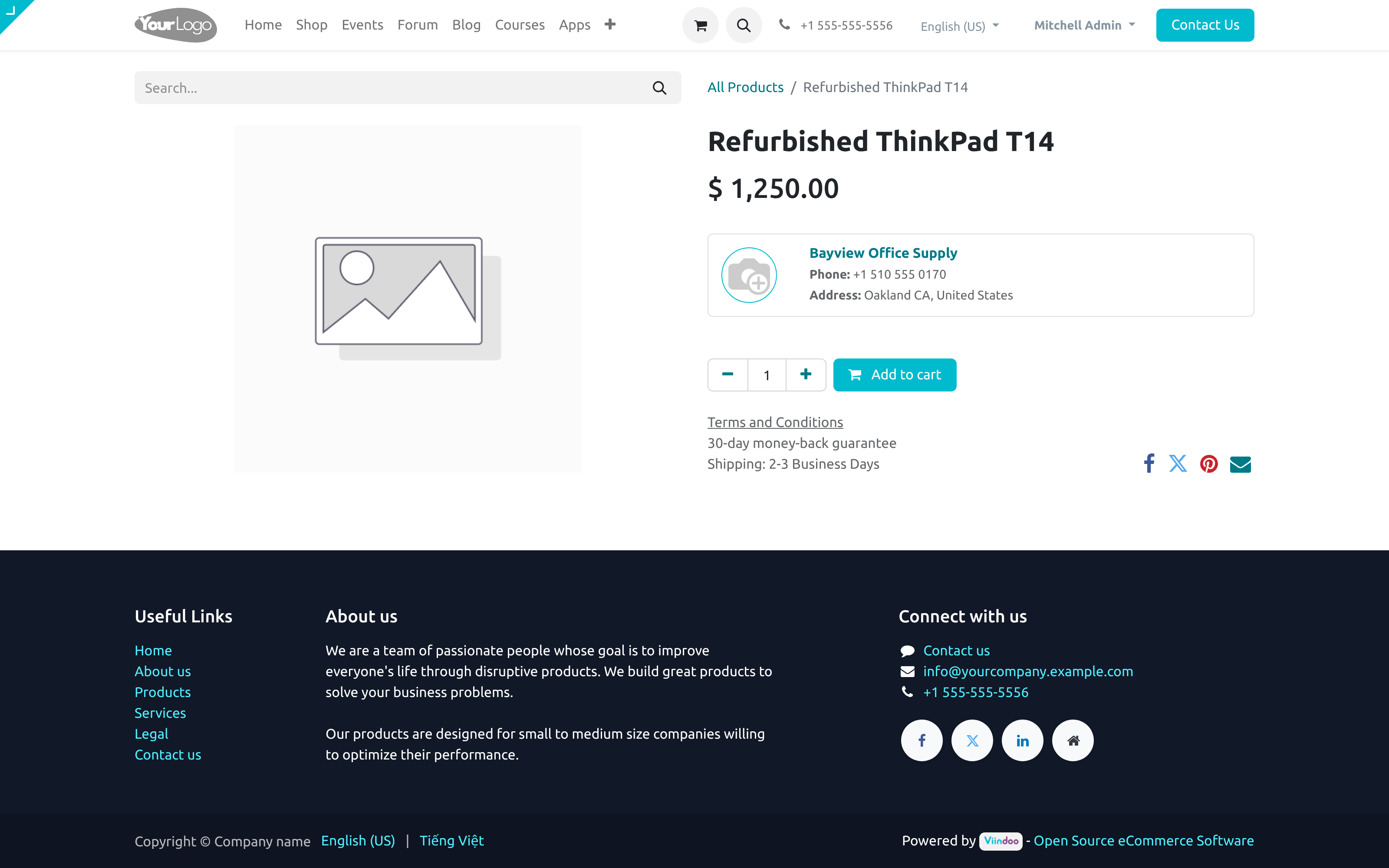 A product page