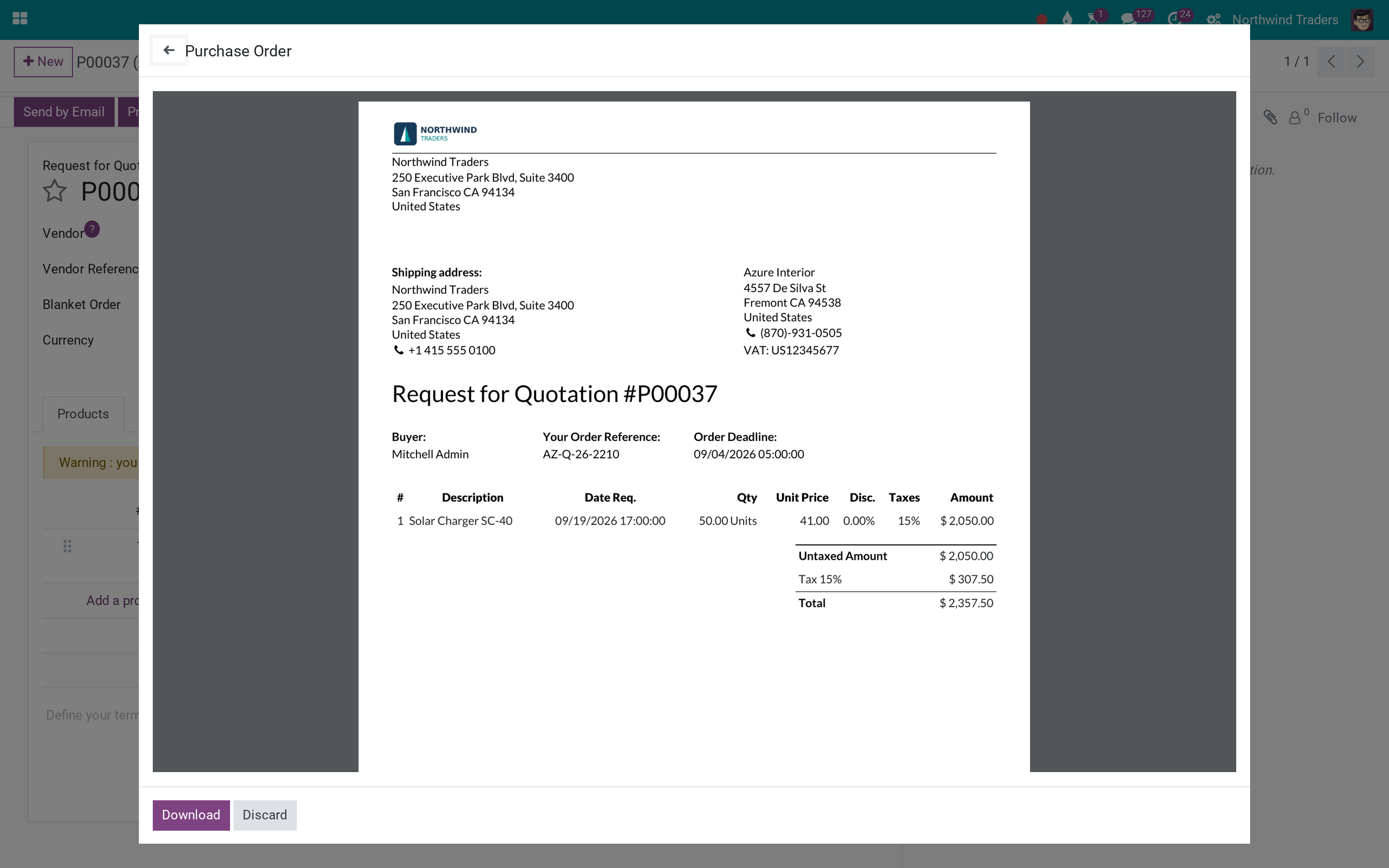 Print opens the PDF in a preview instead of a download