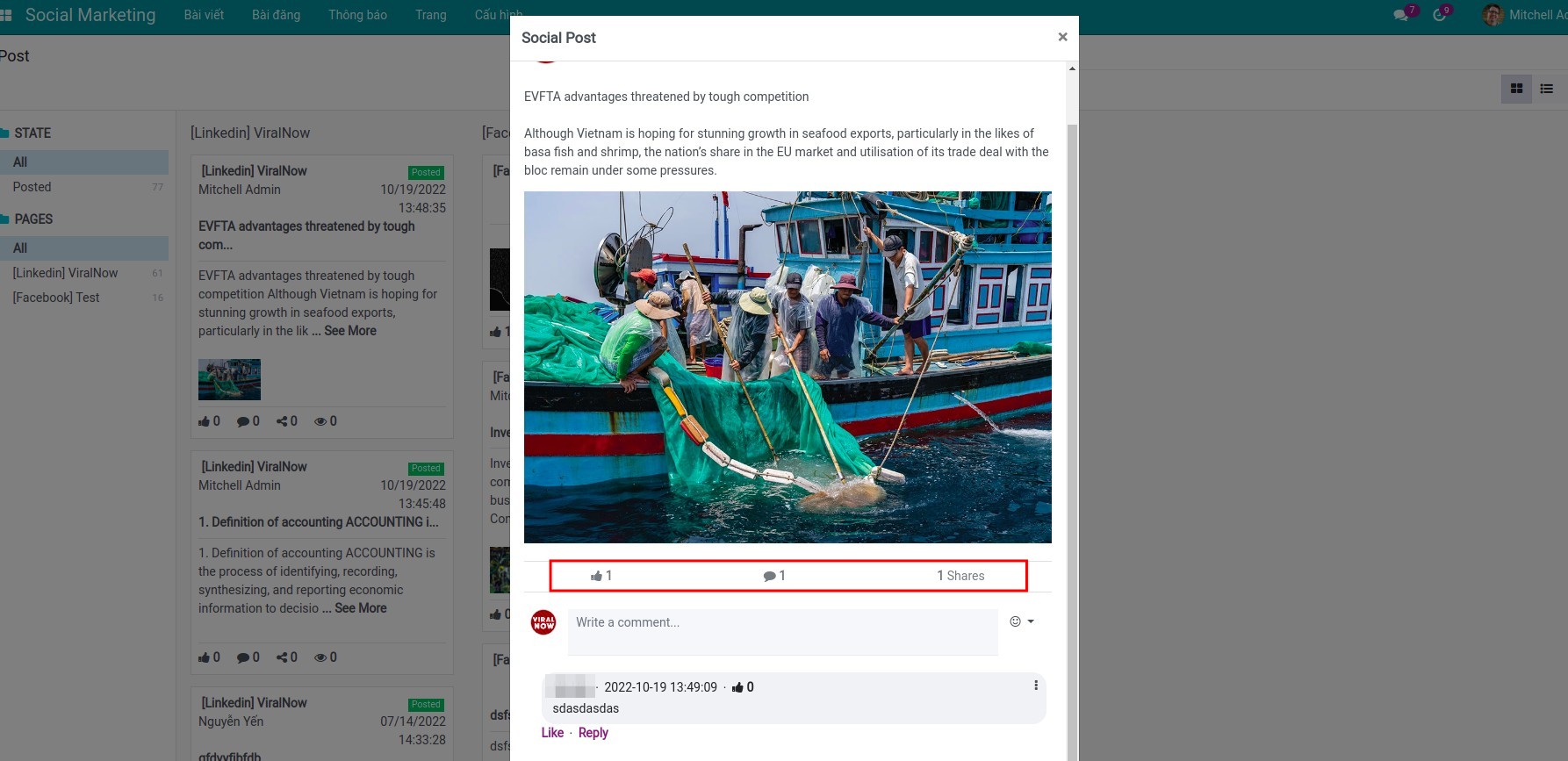 Manage social posts