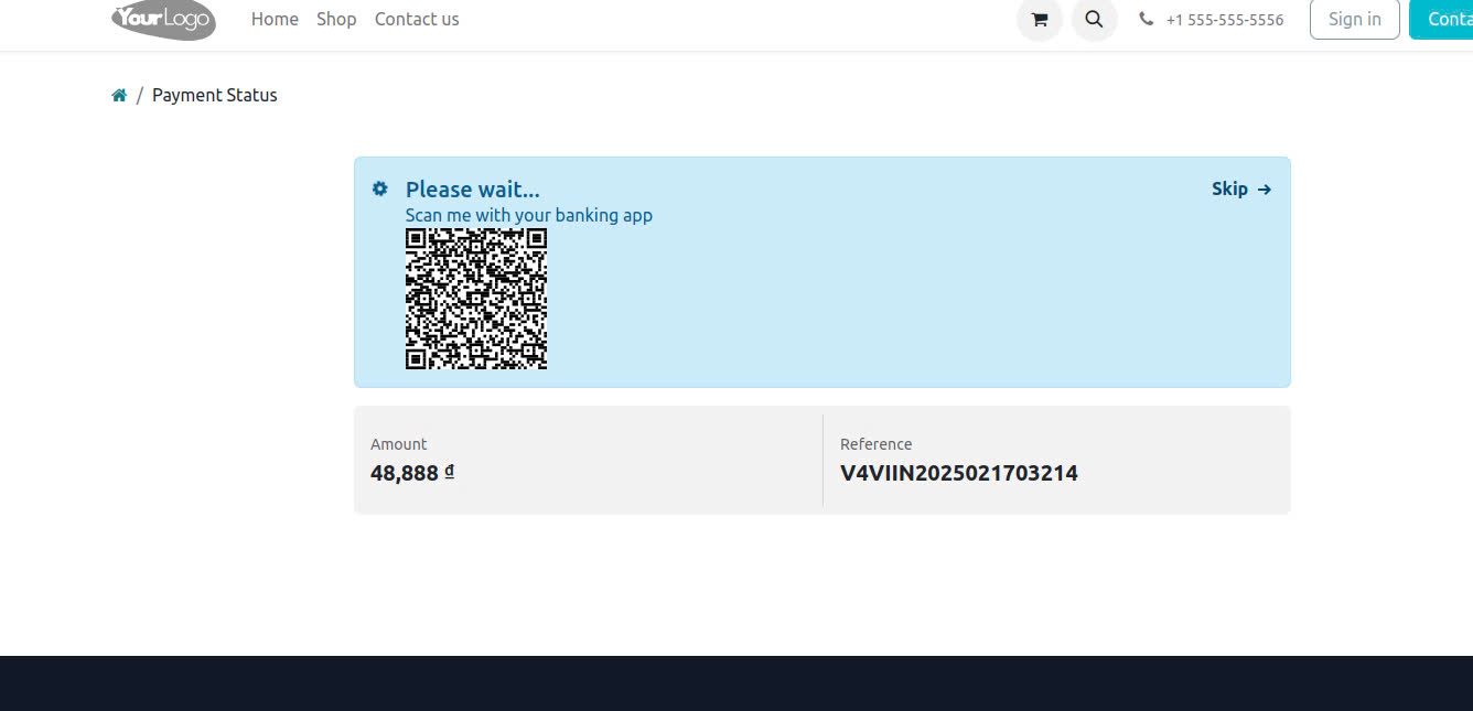 Successful BIDV QR Payment