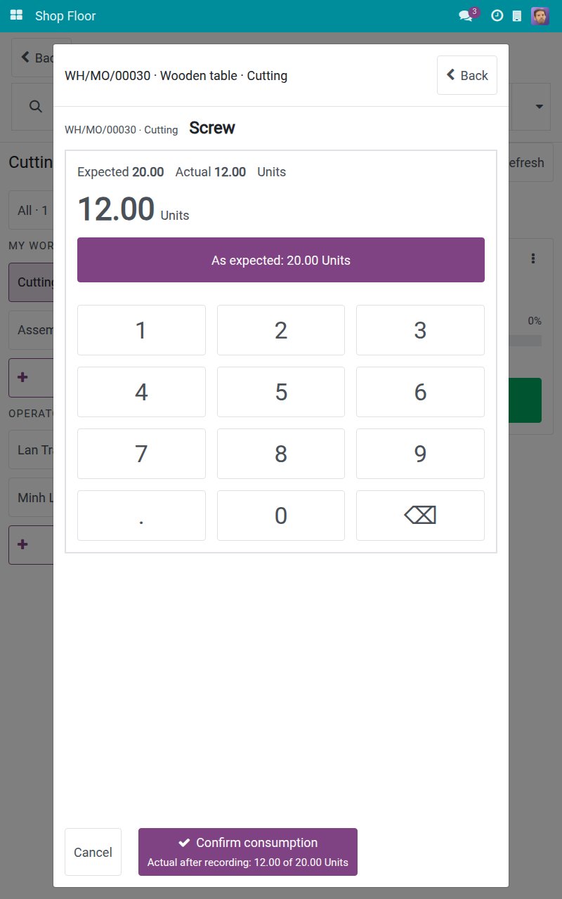 Number pad for a component without lots