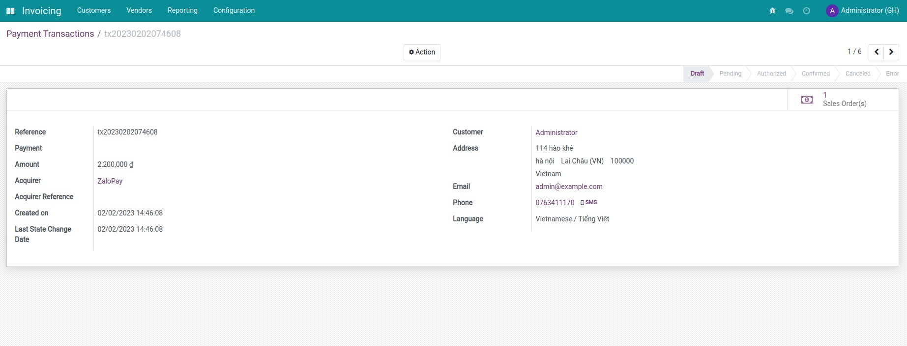 Customer information