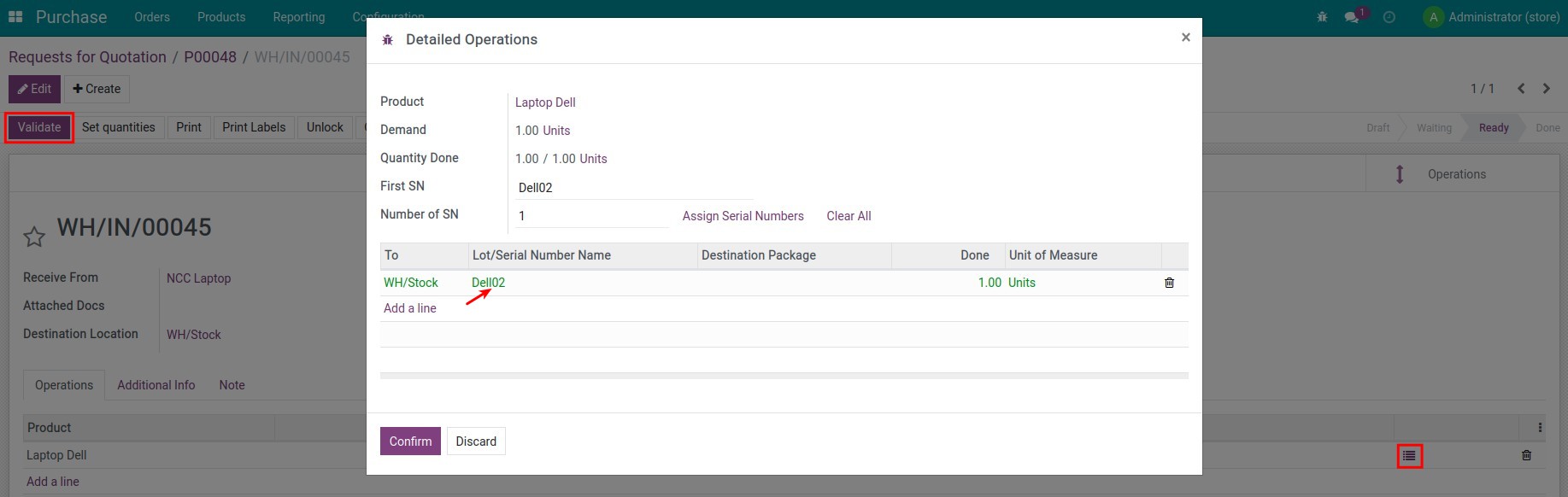 Enter the serial number and receive the product