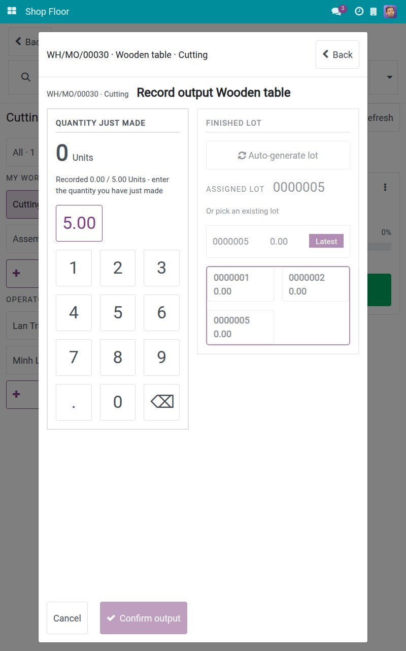 Number pad and the generated finished lot