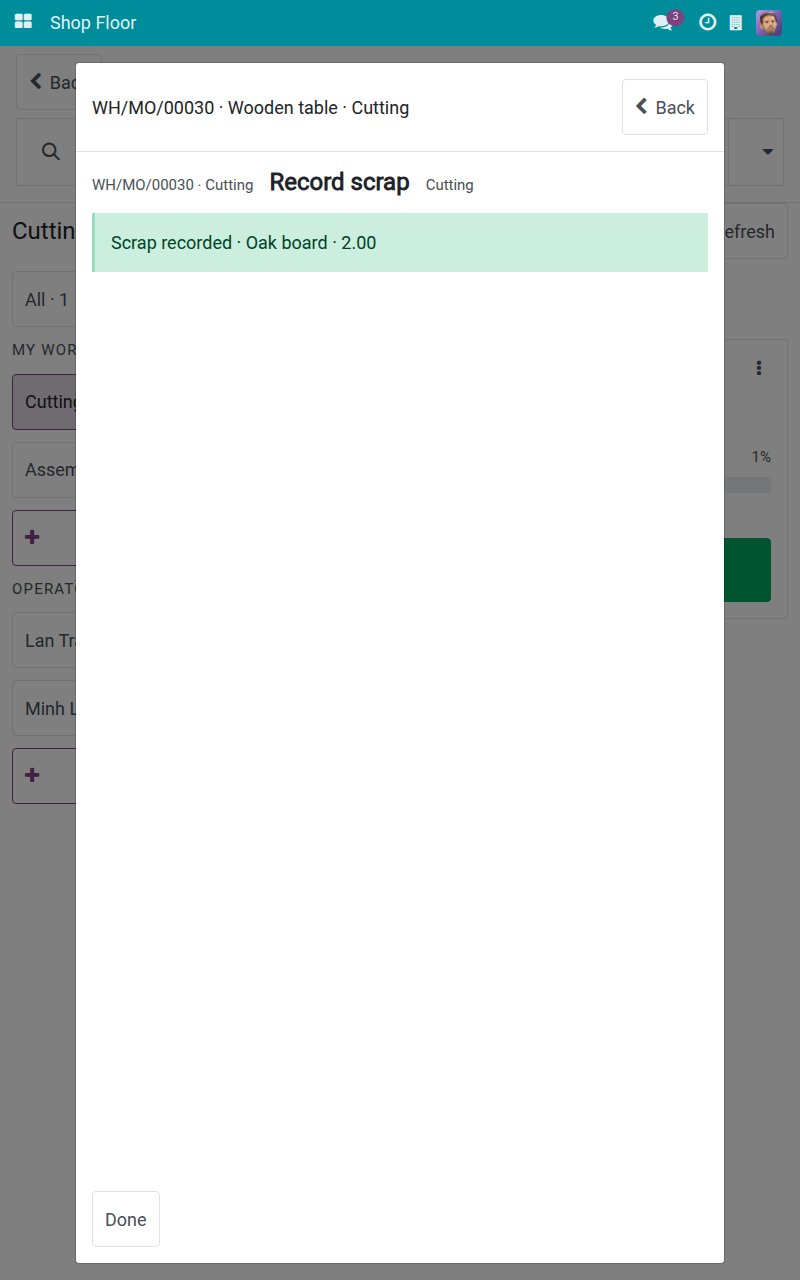 Scrap recorded confirmation
