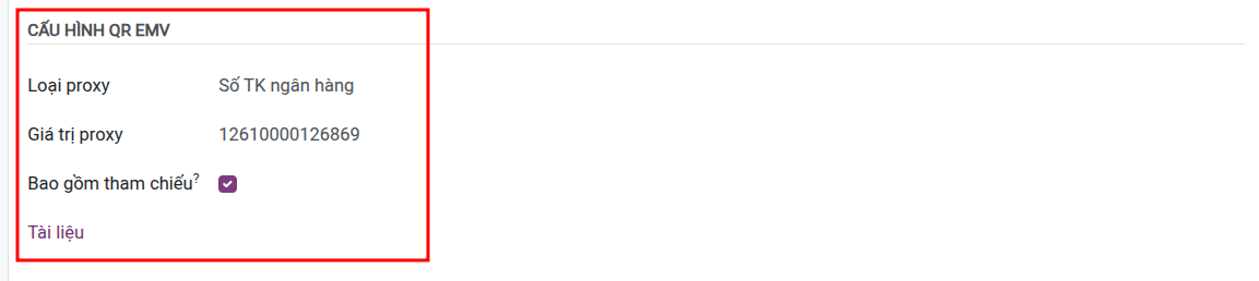 Cấu hình QR EMV