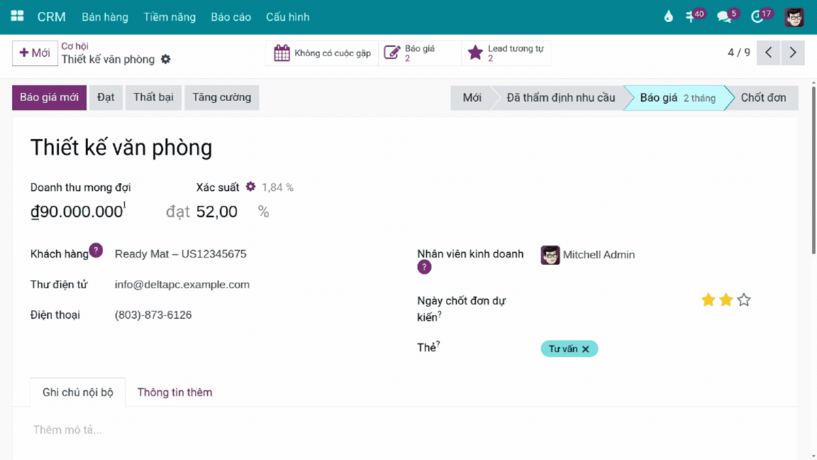 viinCRM Tạo và quản lý báo giá