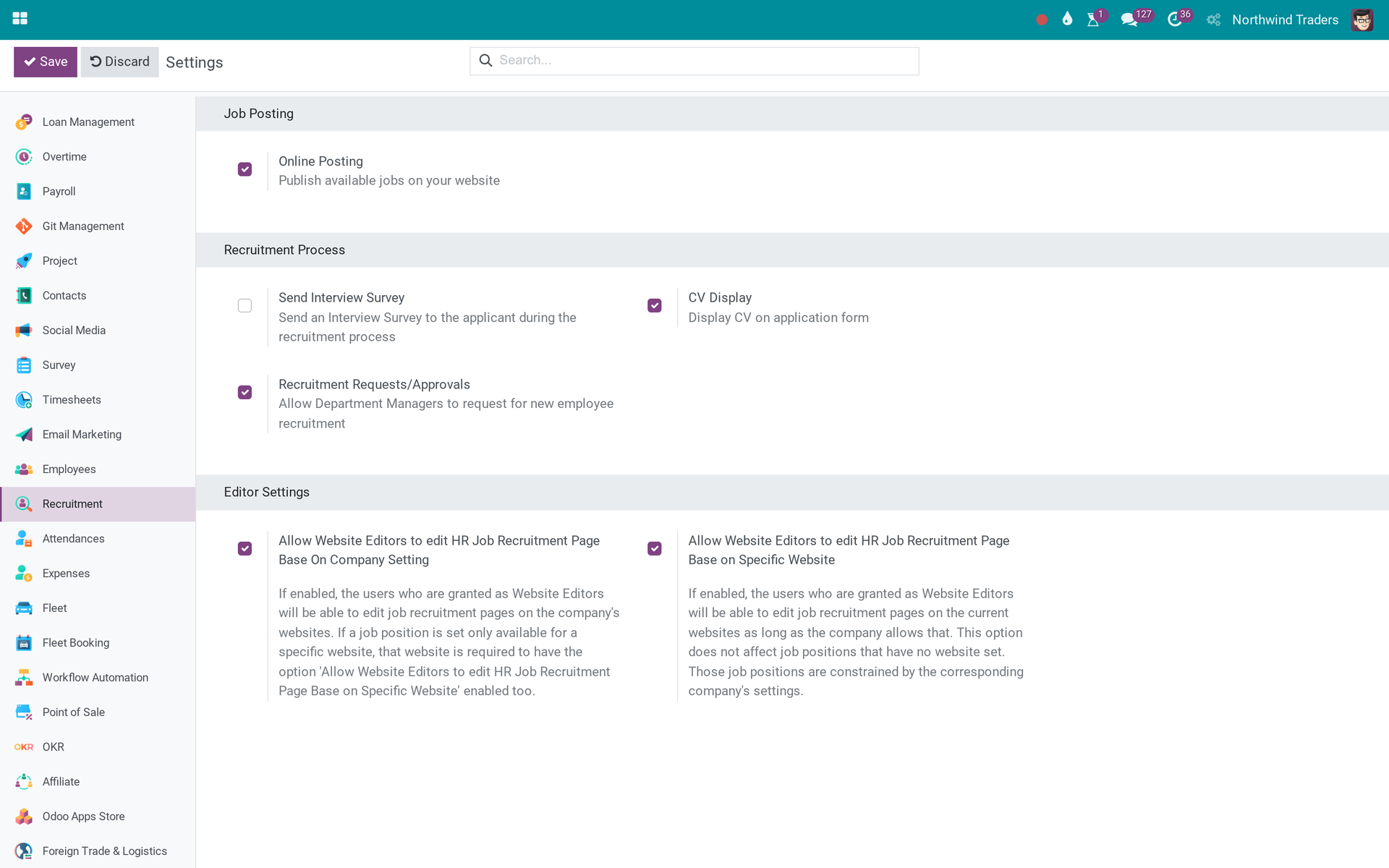 Activate Recruitment Features