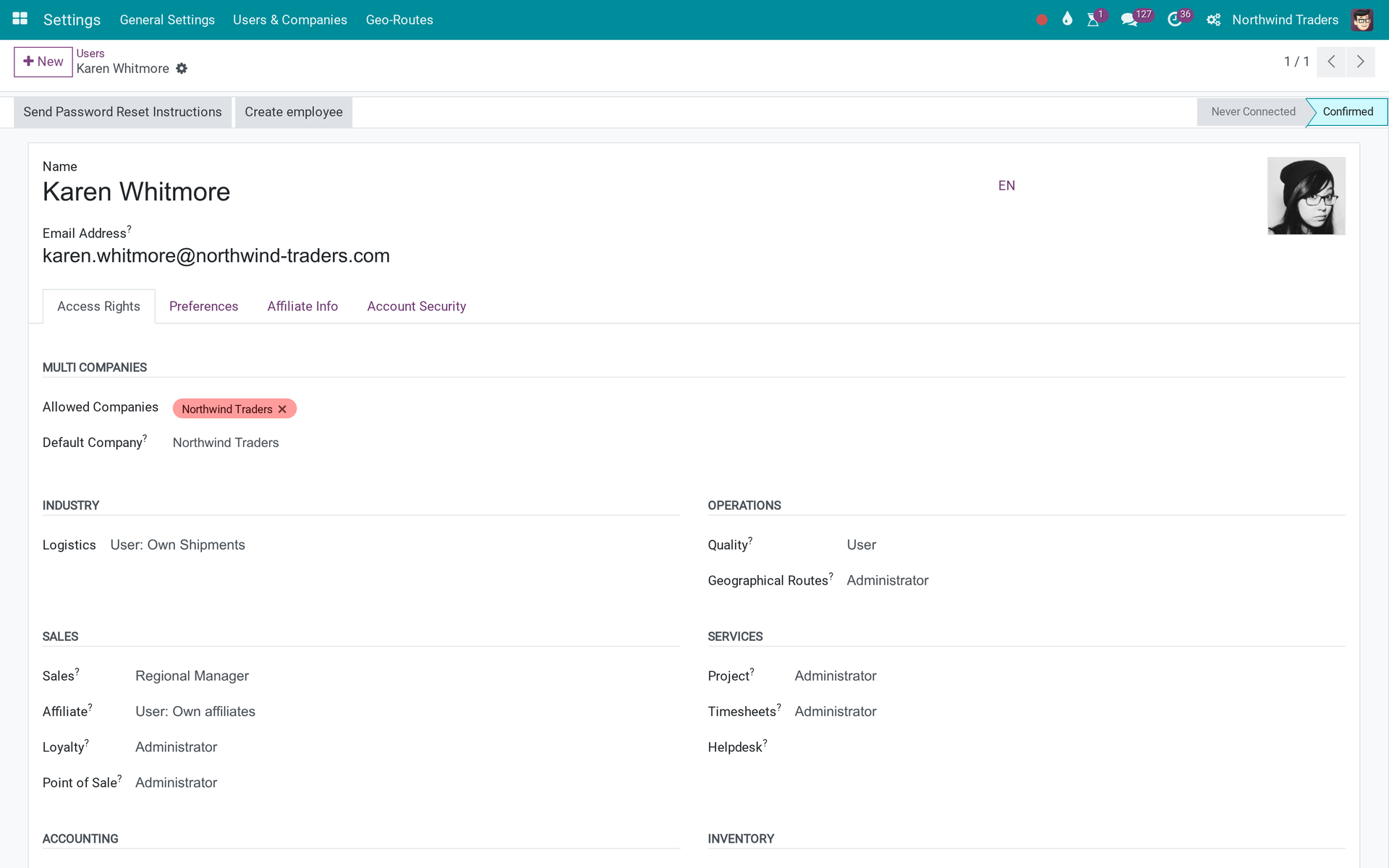 Contacts Access Rights