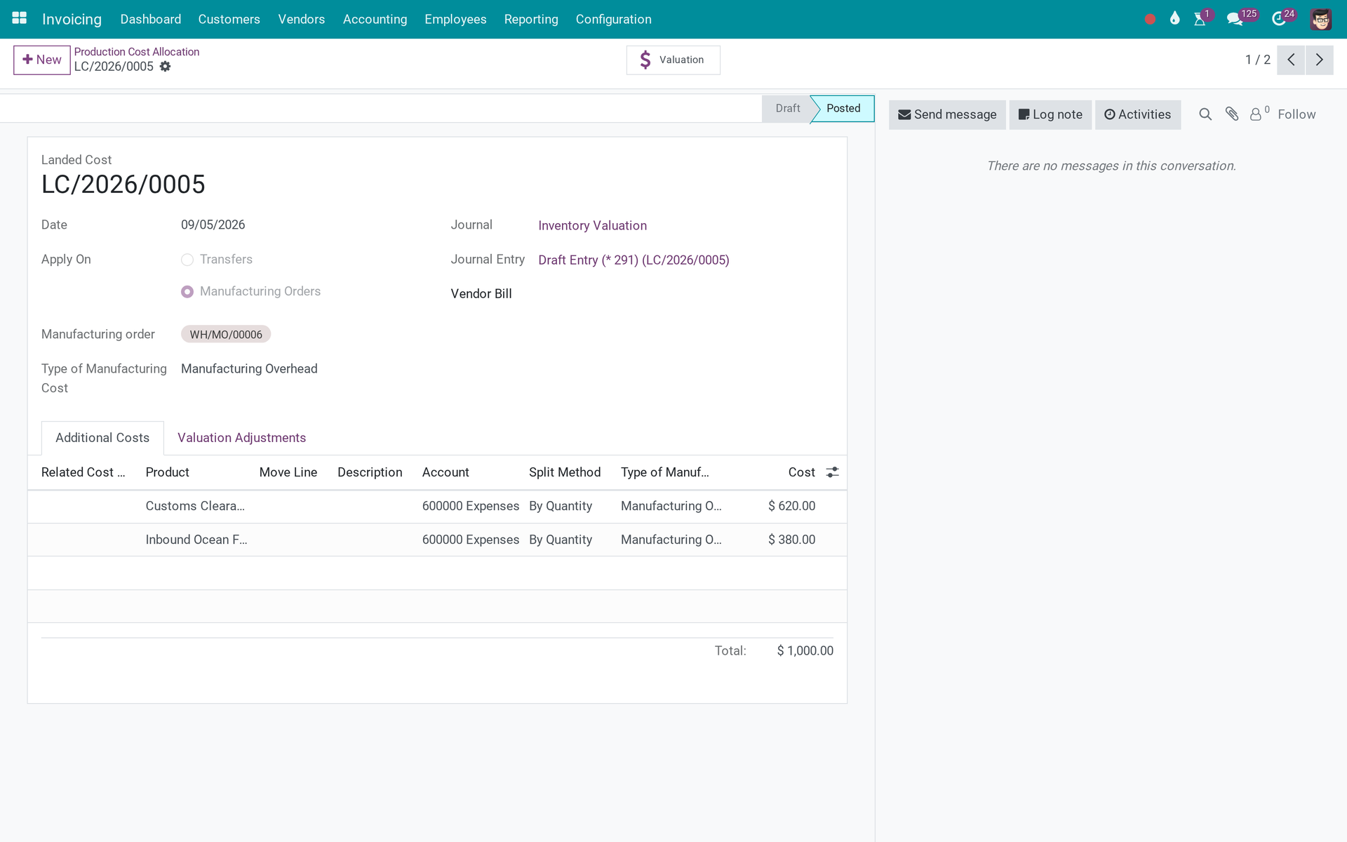 Advanced MRP Landed Cost