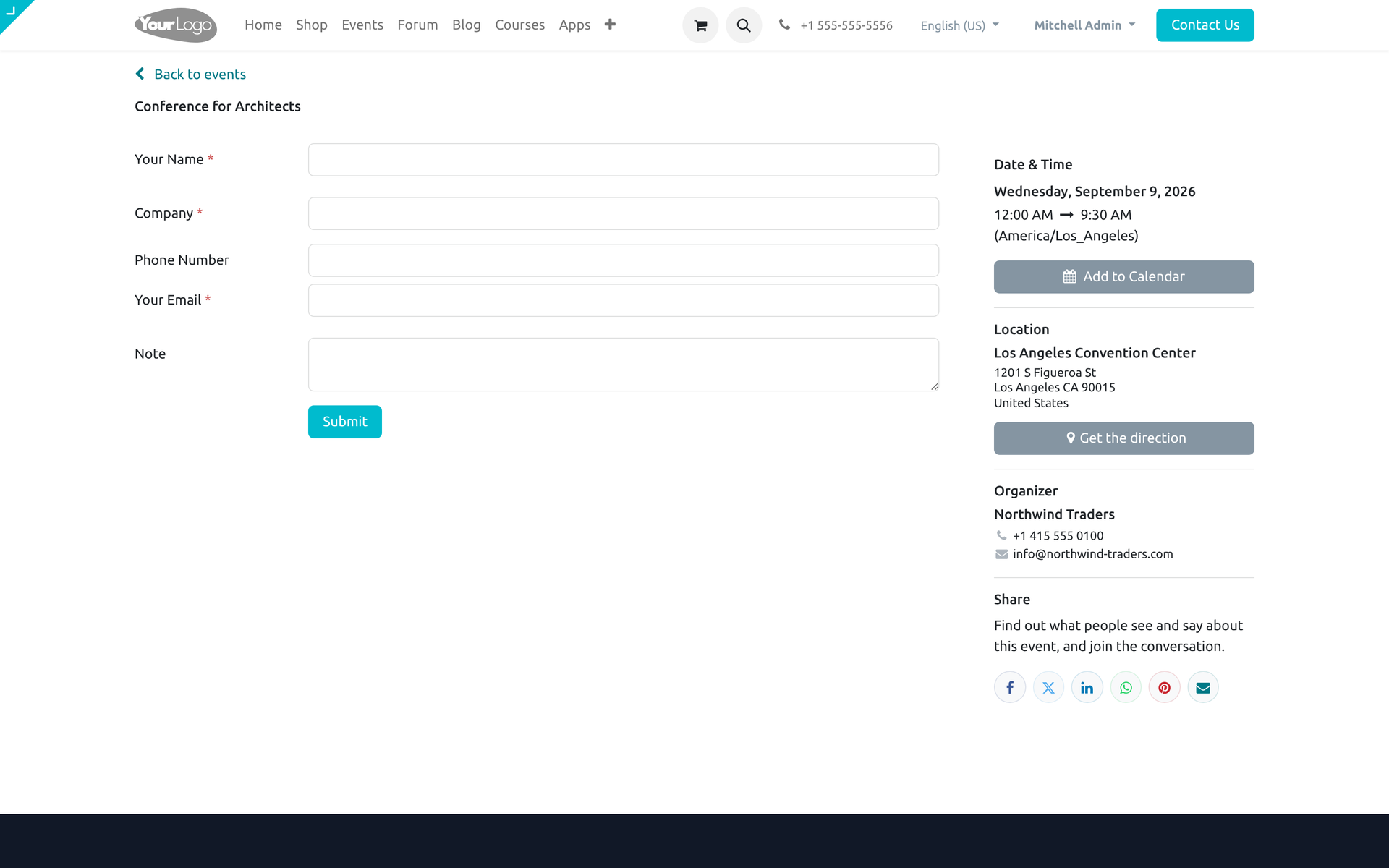 Website Event Checkin