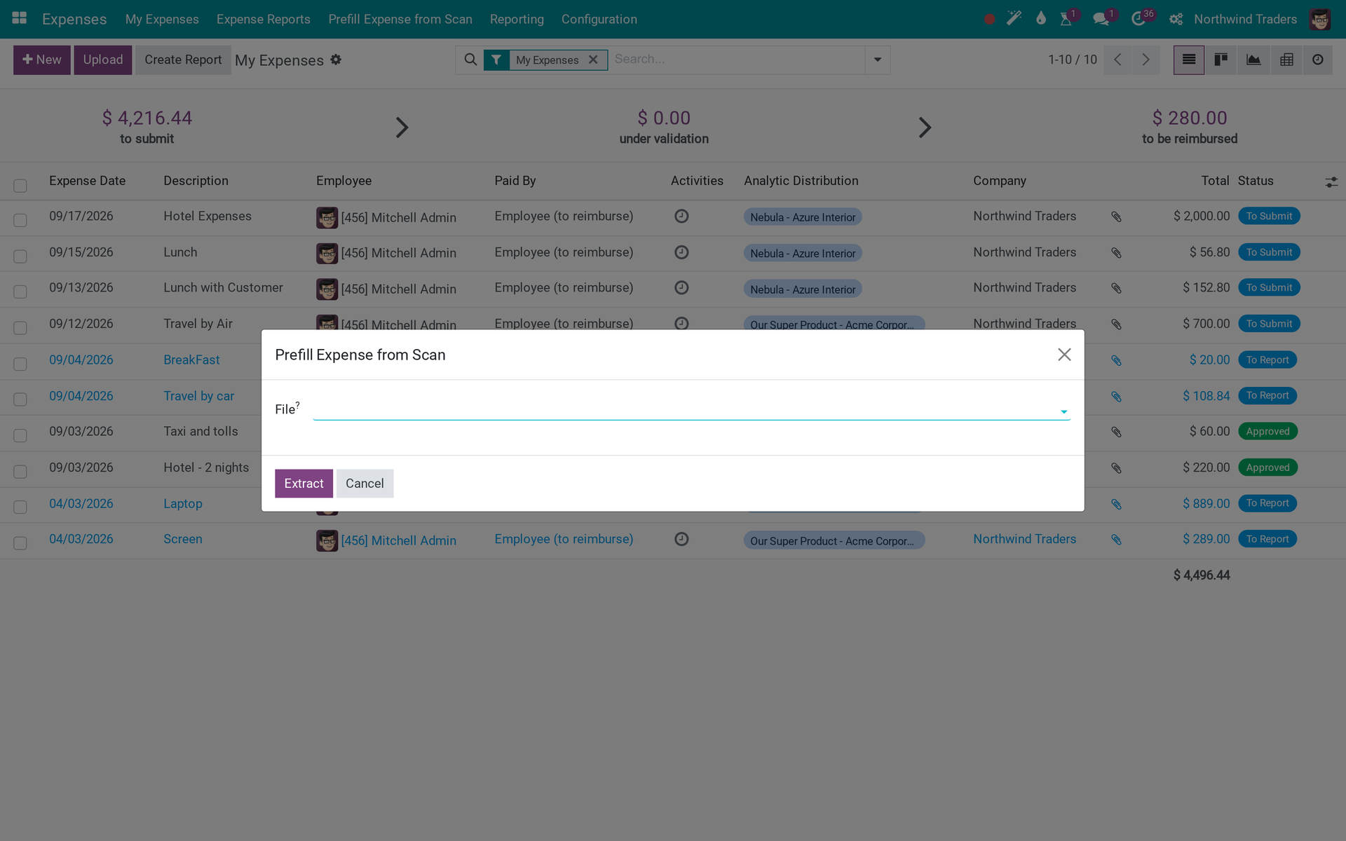 Viindoo AI - Expense Connector
